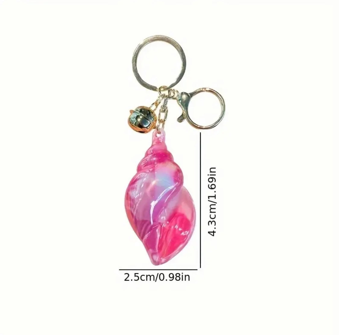 Purple Marble Shell Key Chain