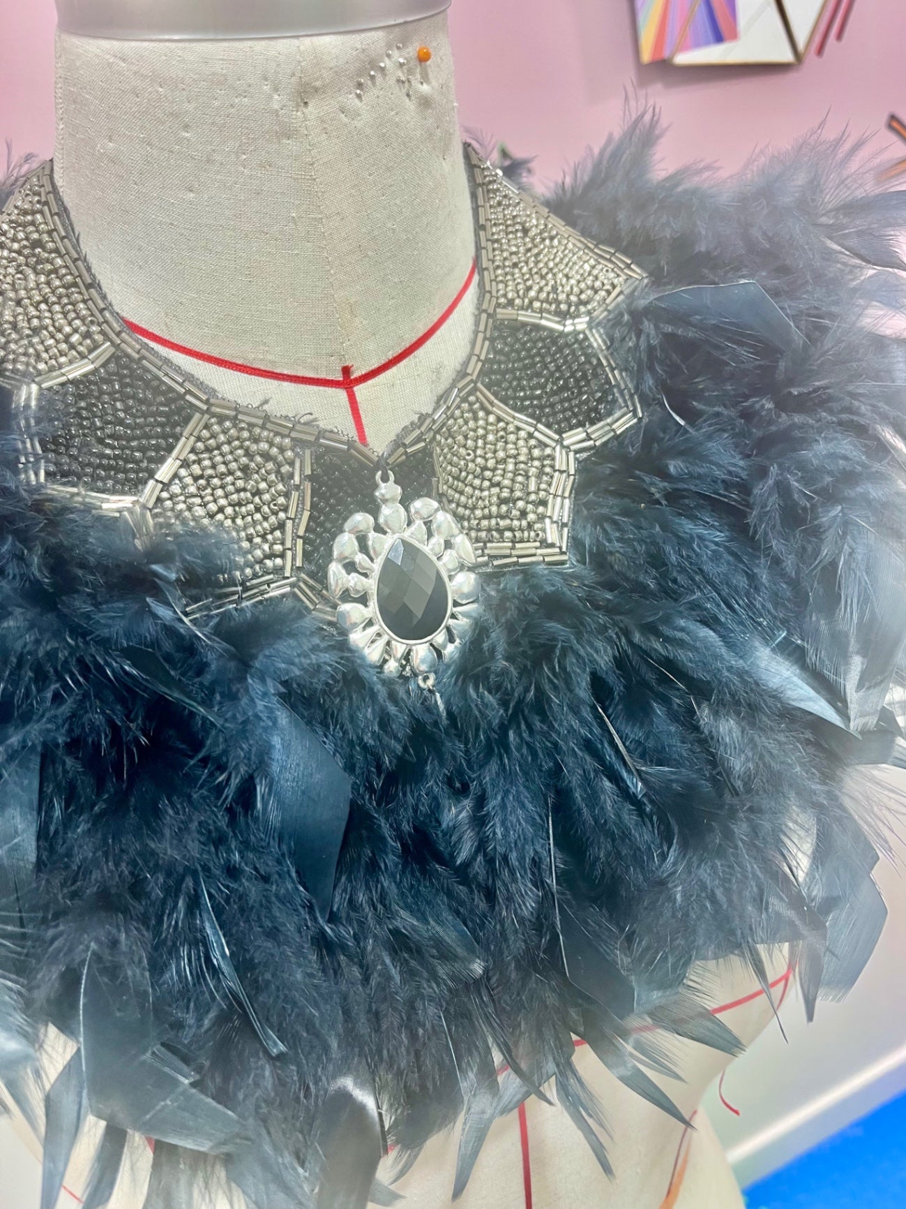 Jewell of the Night Black Feather Bib