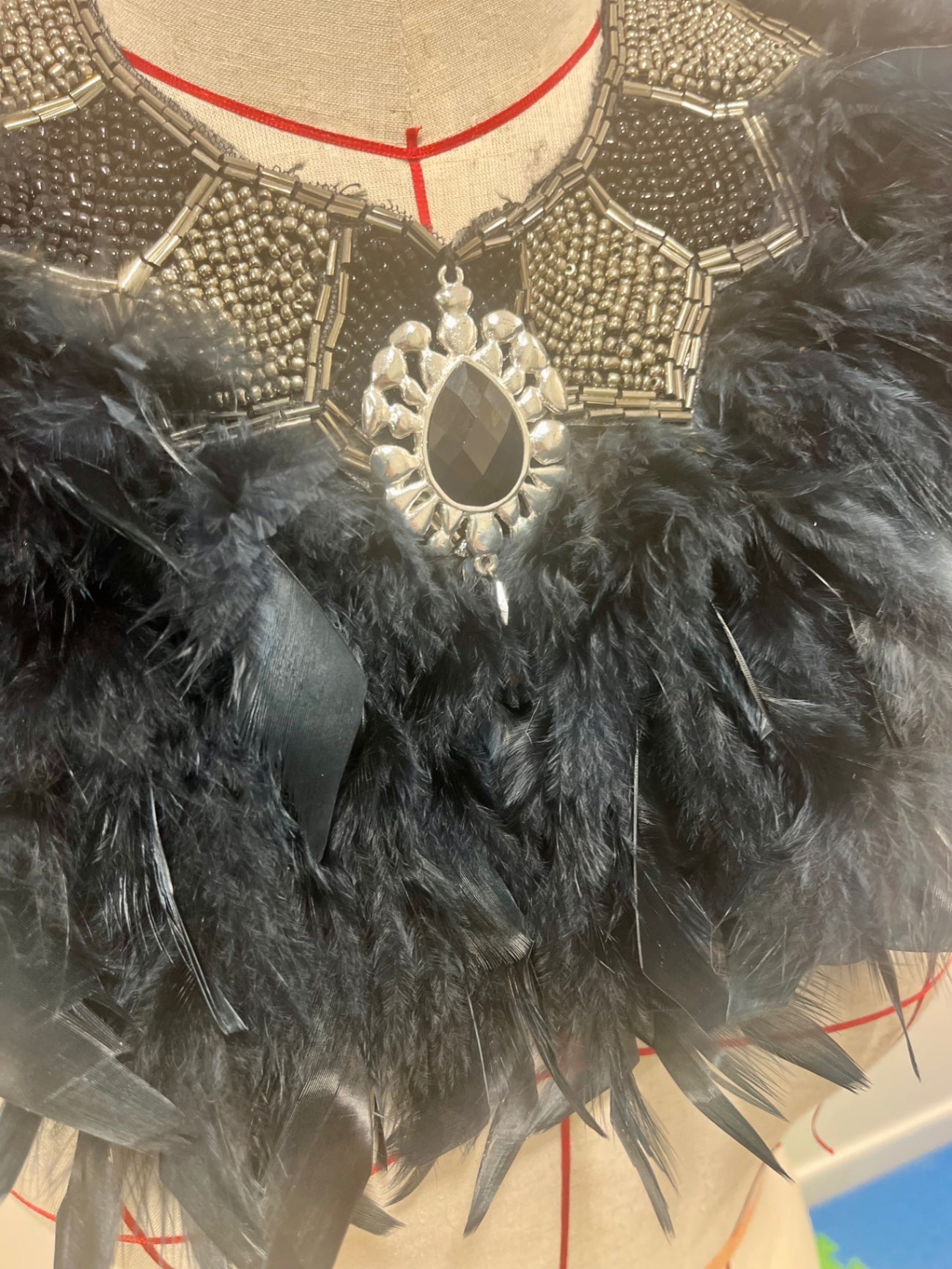 Jewell of the Night Black Feather Bib