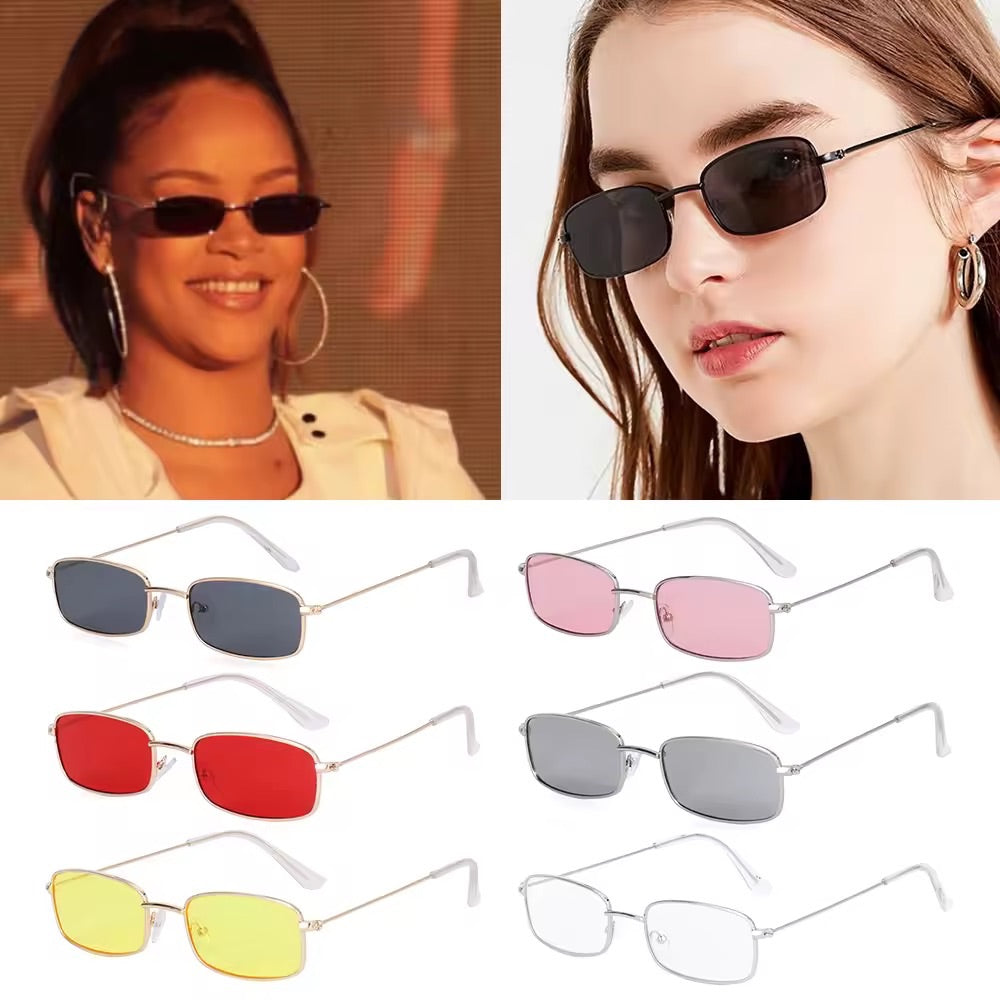 Rhi Rhi Gold Metal Oblong Sunnies