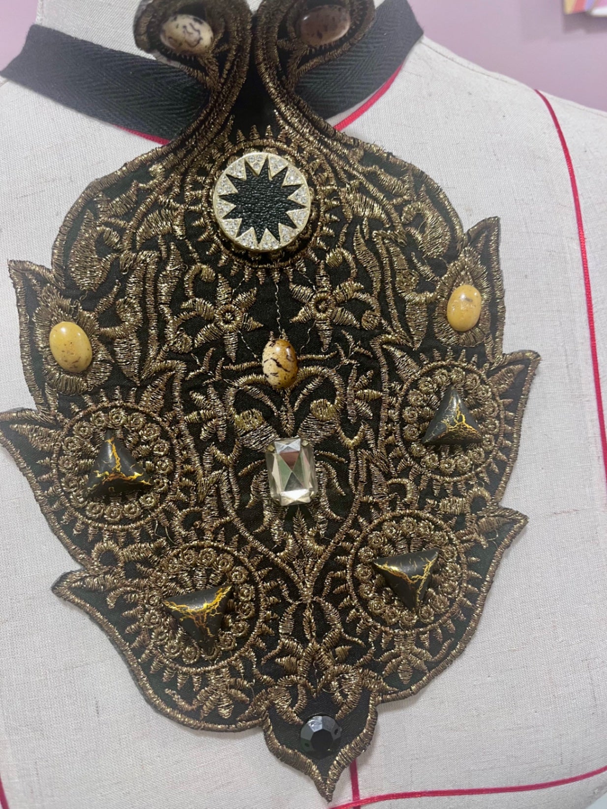 Necklace/Tie Belt Bejewelled Bib