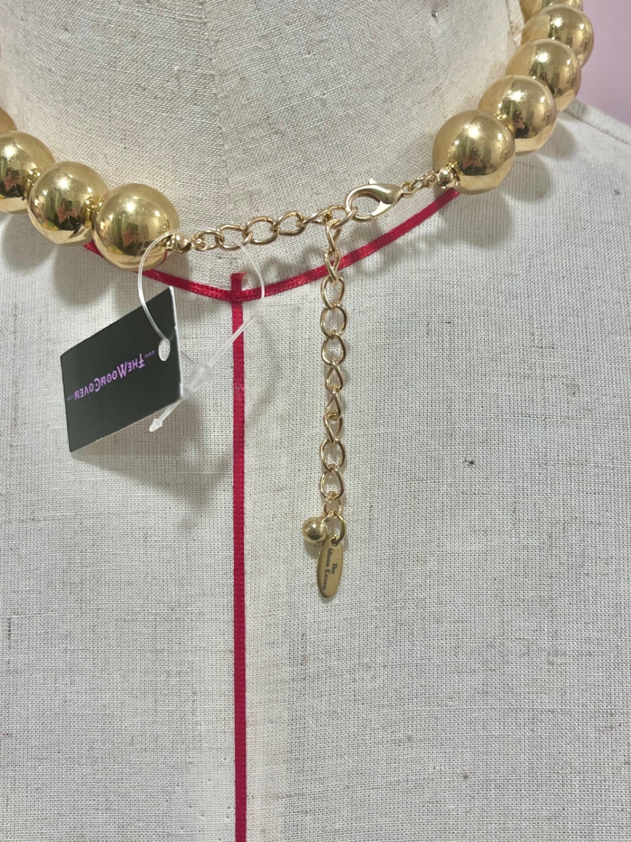 Gold Ball Heart Necklace