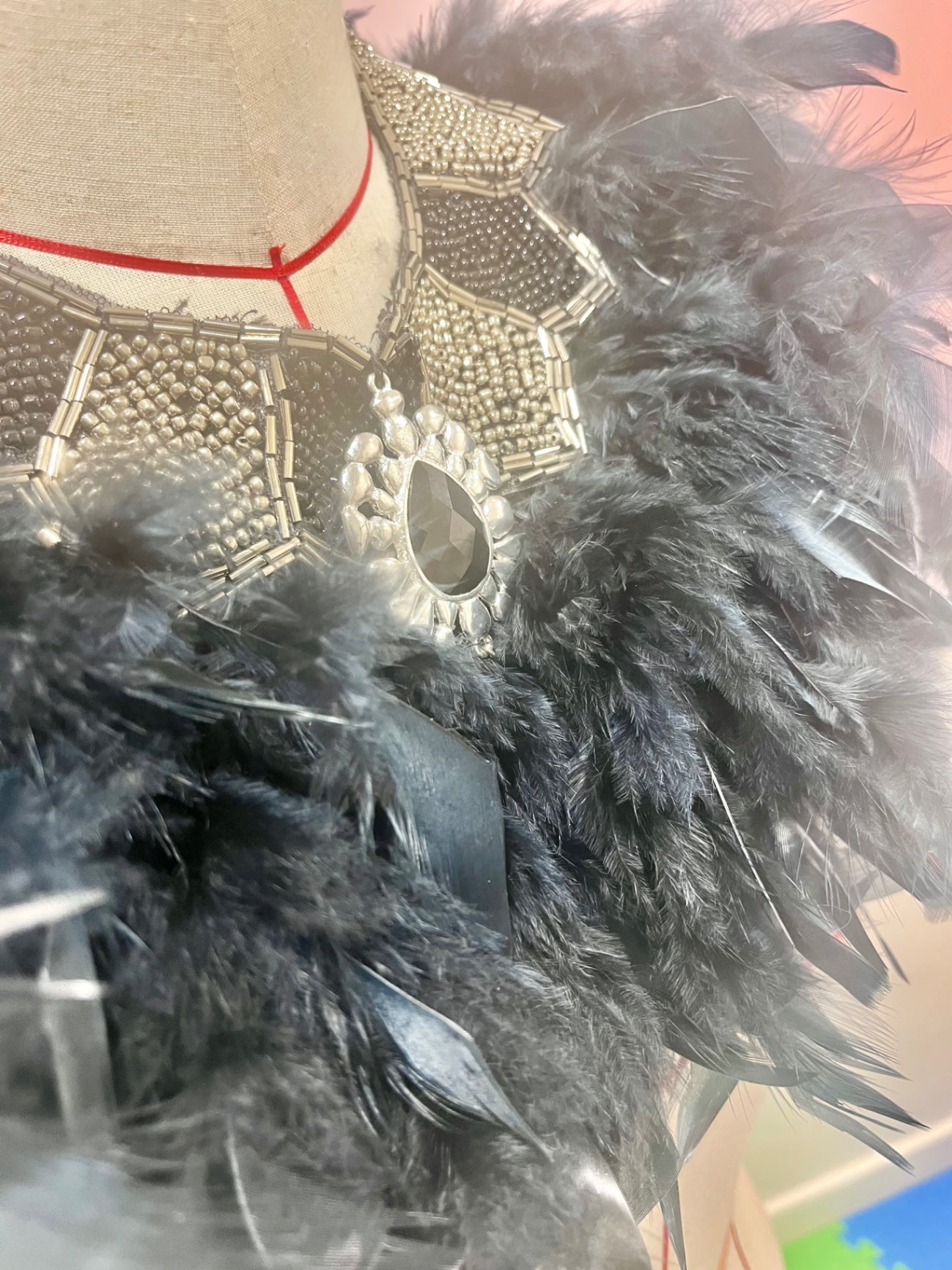 Jewell of the Night Black Feather Bib