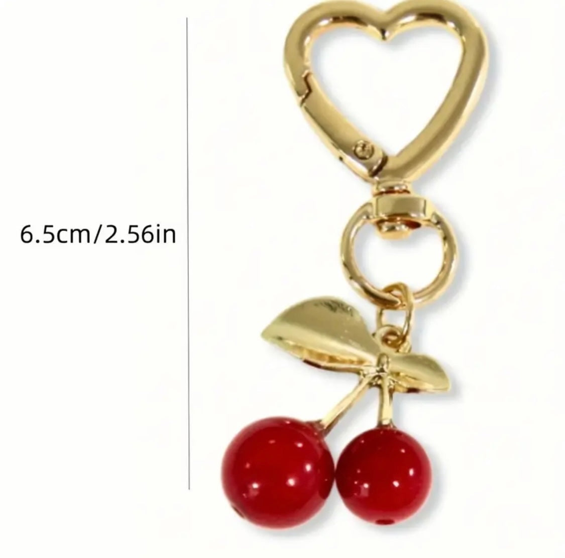 Burgundy Cherry Heart Key Chain