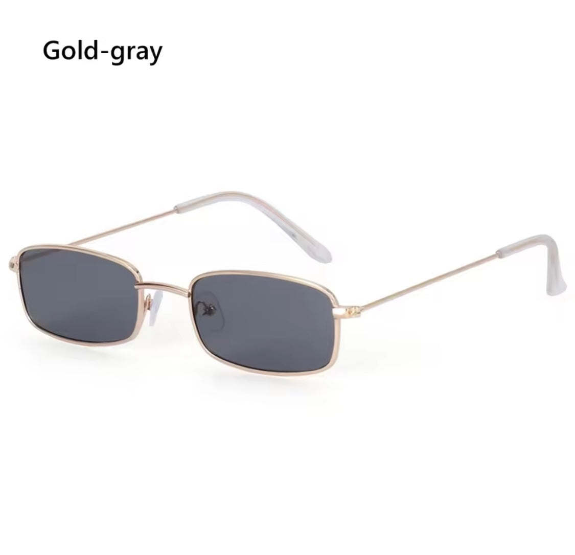 Rhi Rhi Gold Metal Oblong Sunnies