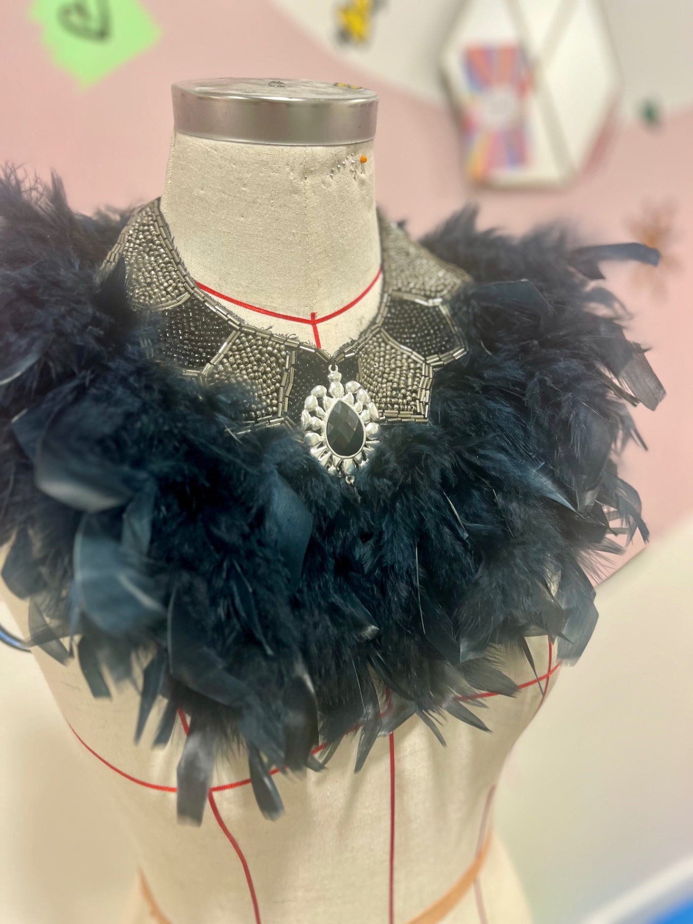Jewell of the Night Black Feather Bib