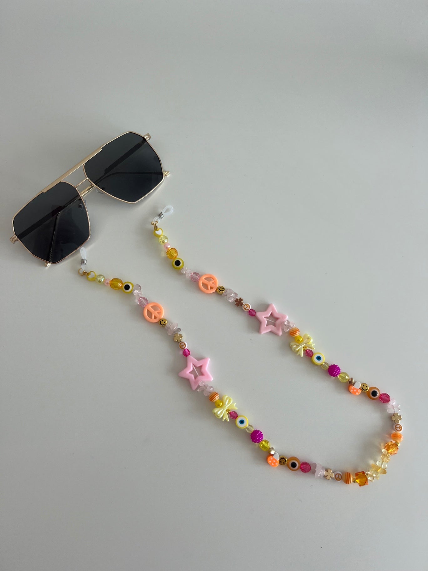 Shine bright sunglasses strap - pink/orange/yellow (gold)