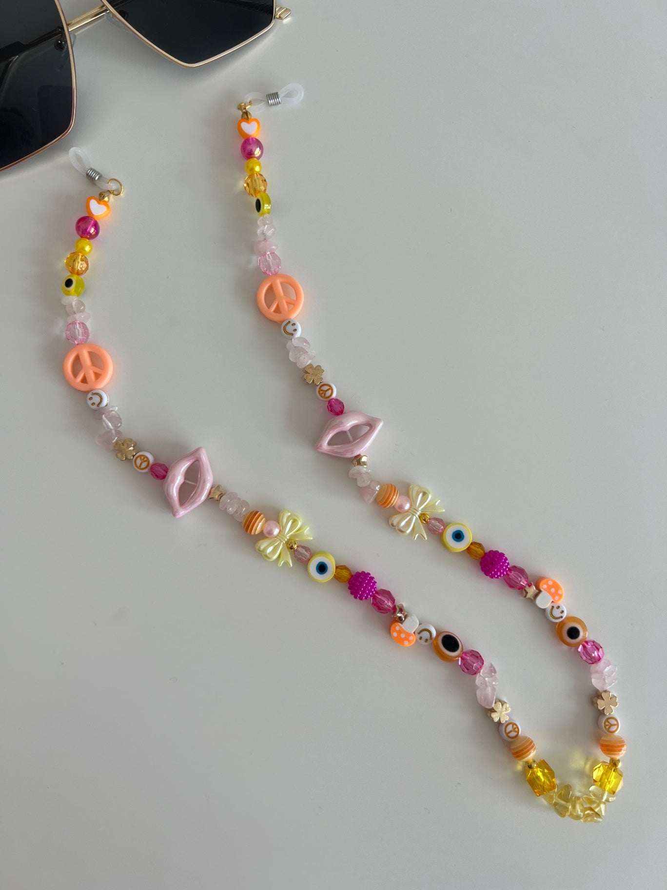 Twin flame sunglasses strap - pink/orange/yellow (gold)
