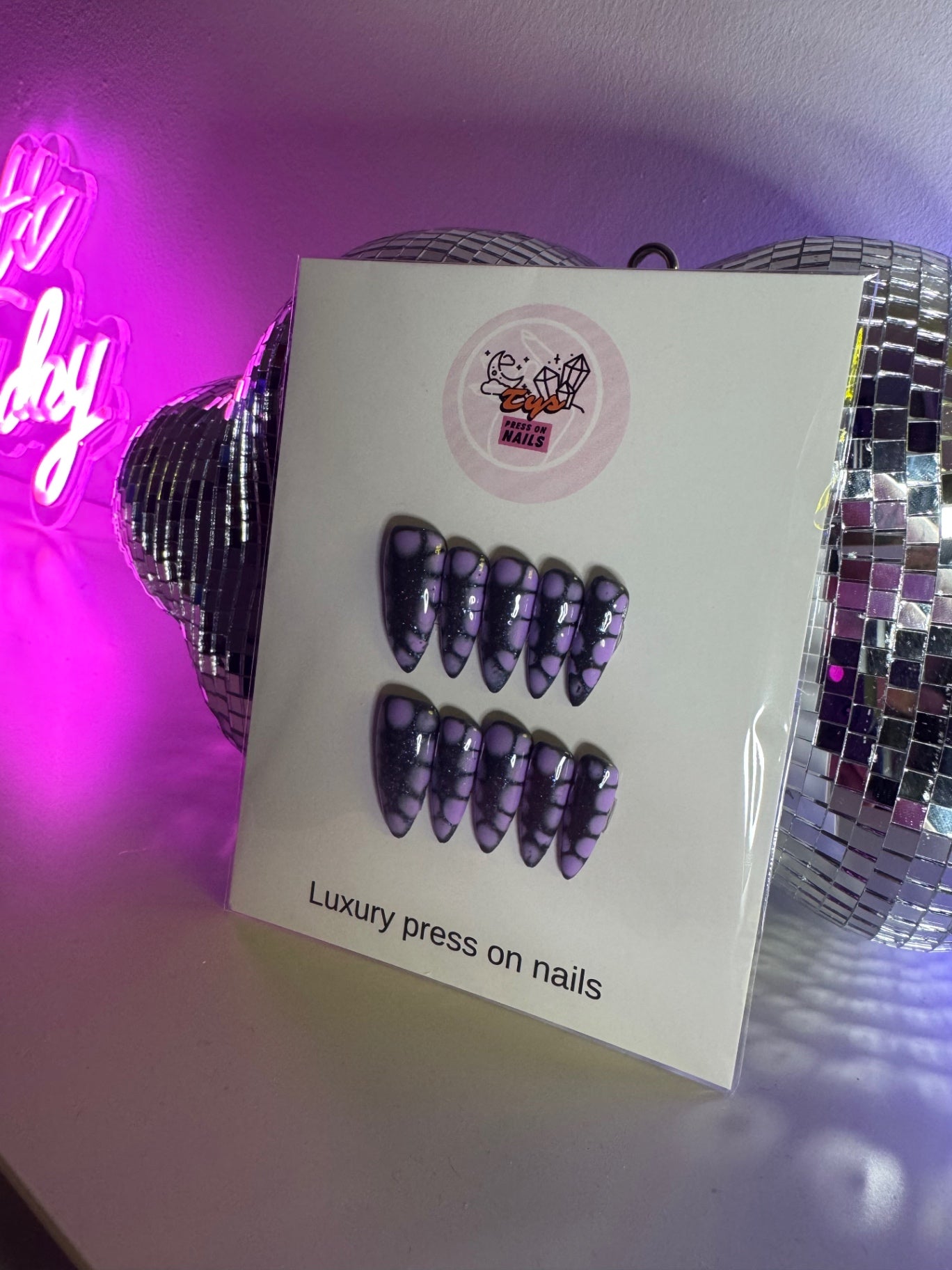 Purple short stiletto