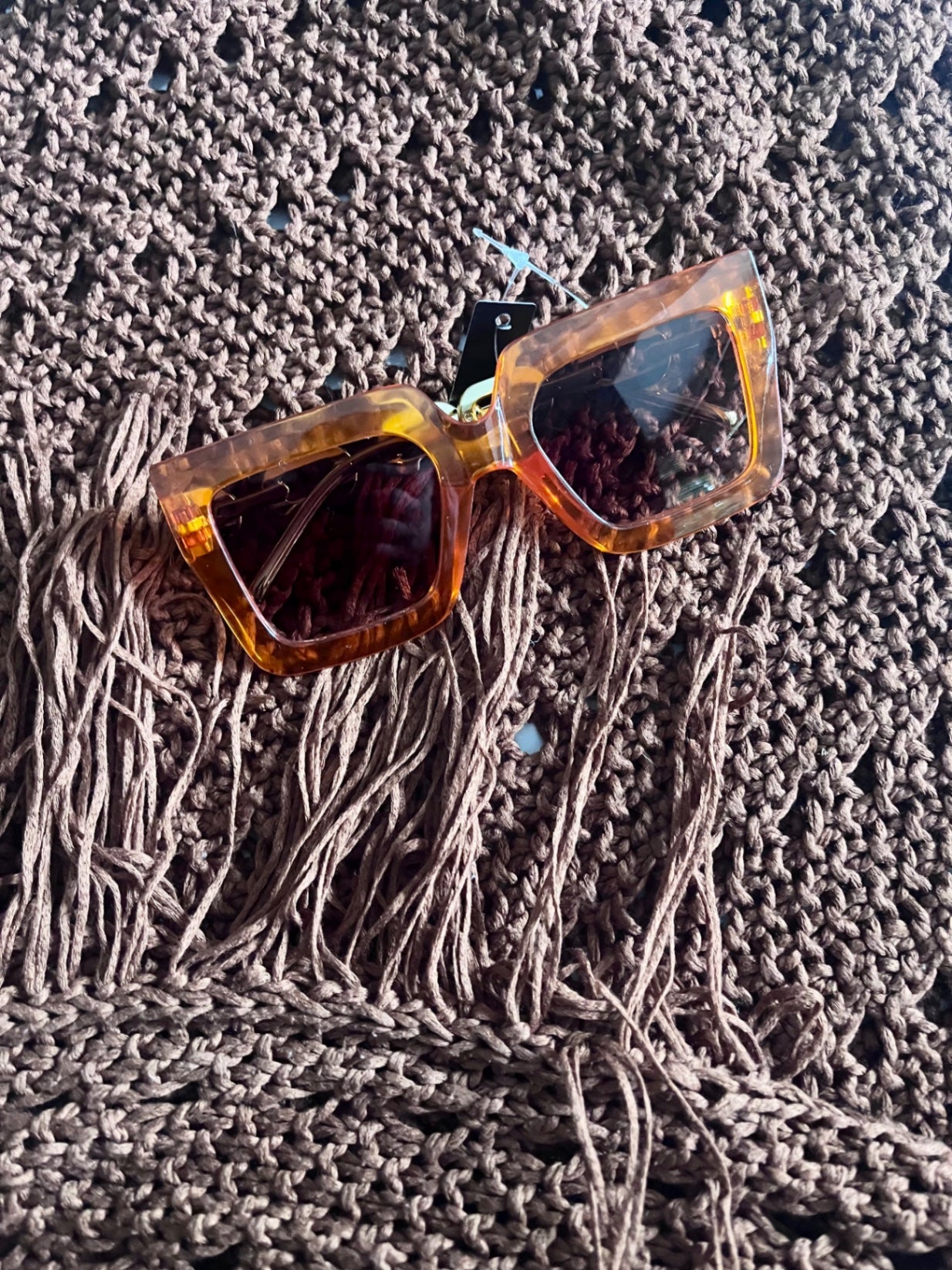 Square Gold Chain Sunnies Orange