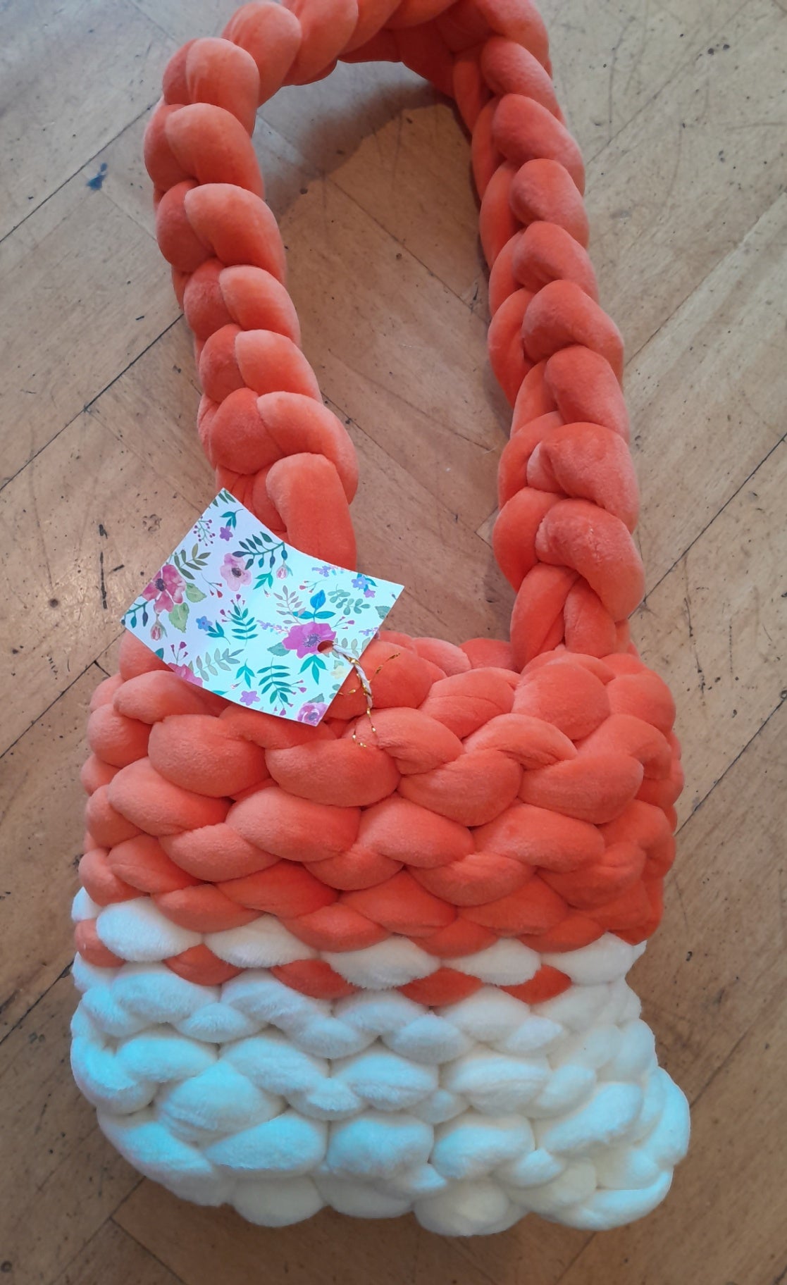 Handmade orange white