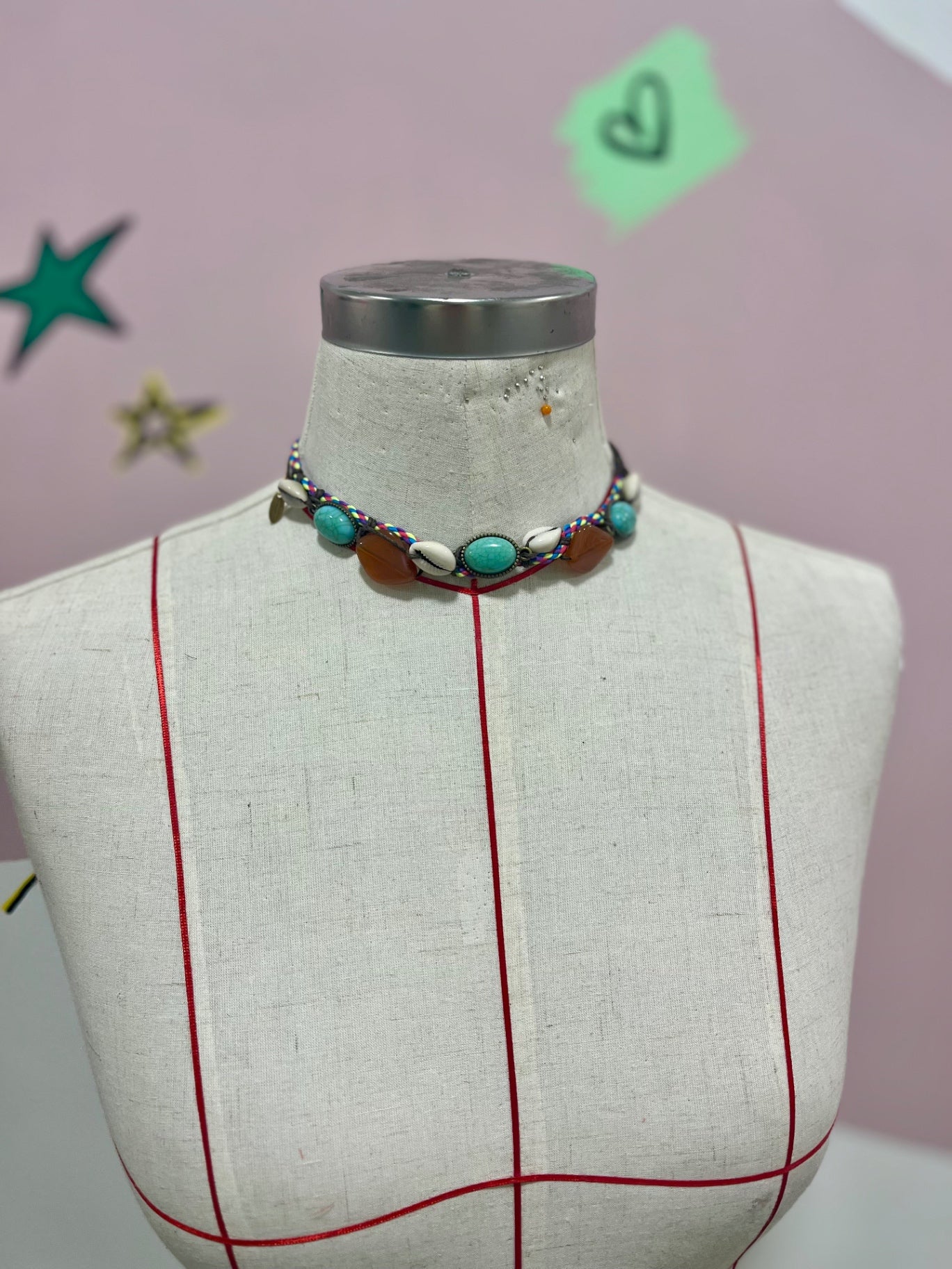 Island Spirit Charm Choker & Headband Neon
