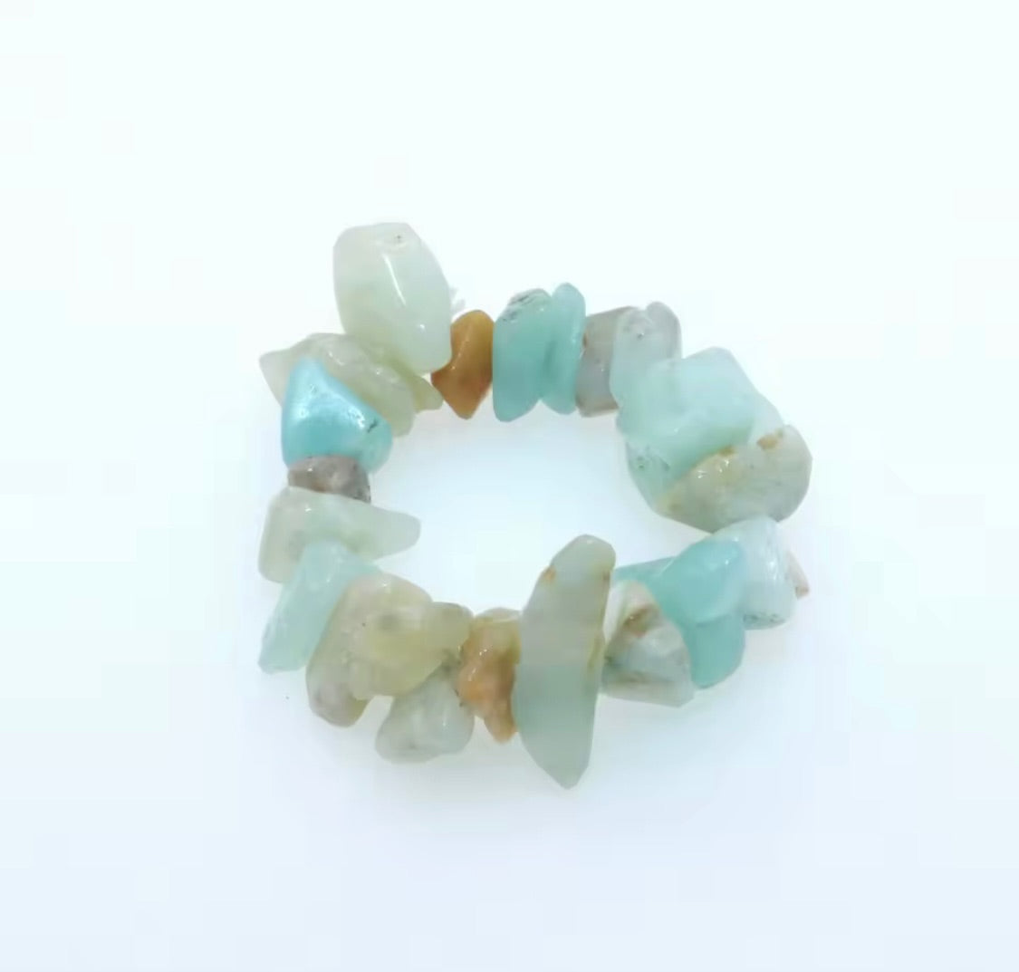 Amazonite Dream Ring – Stretch Gemstone Chip Ring