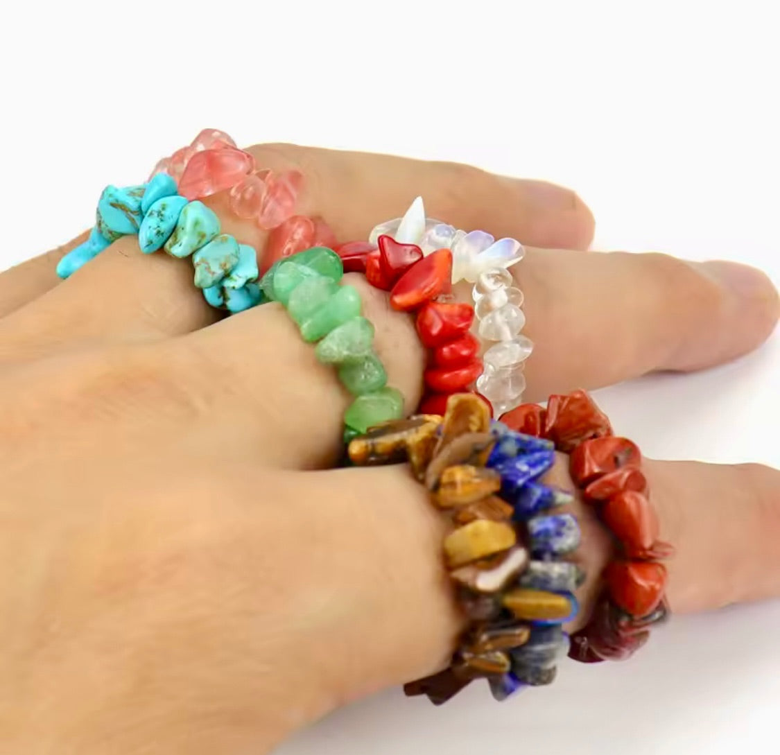 Amazonite Dream Ring – Stretch Gemstone Chip Ring