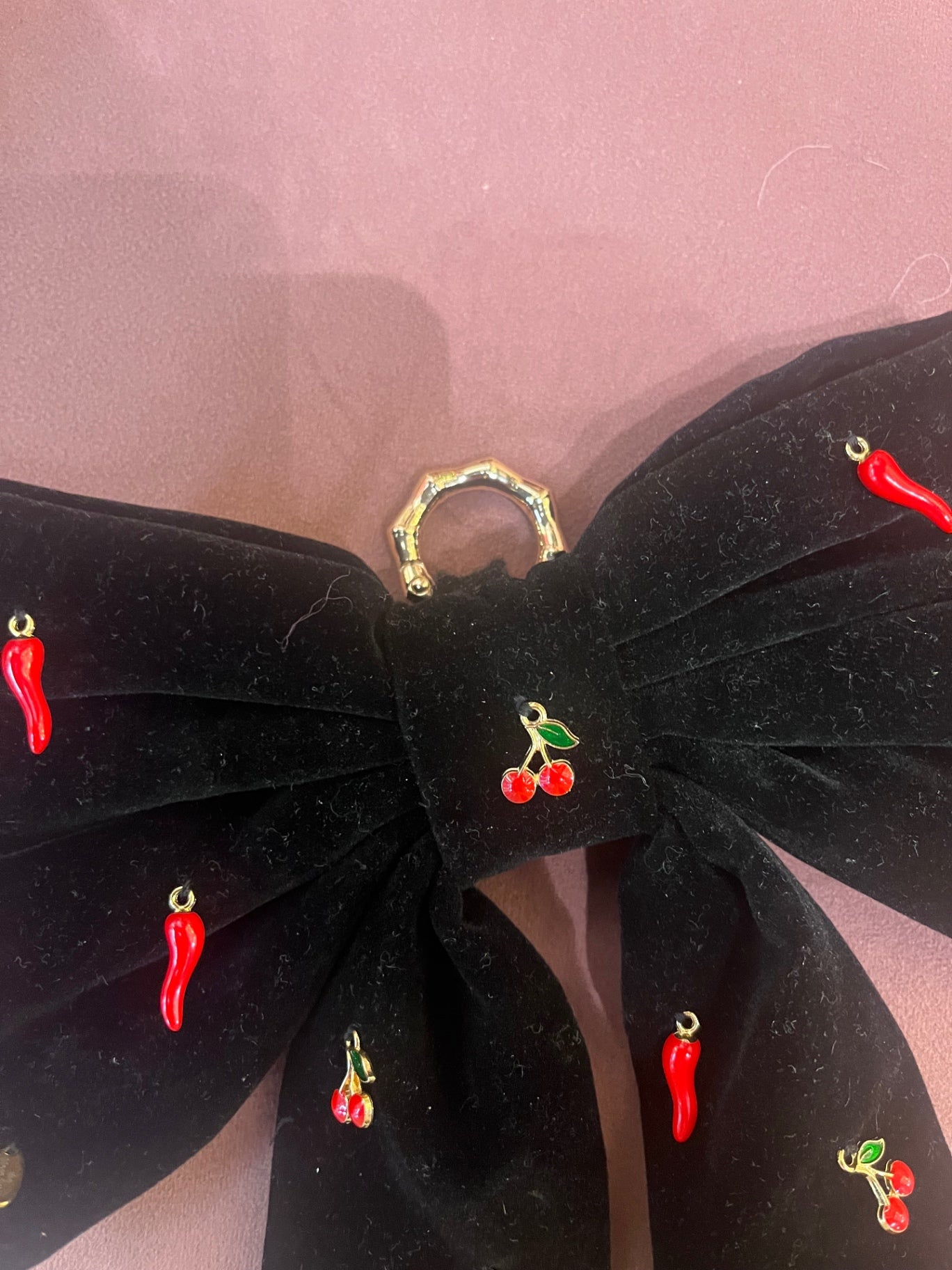 Velvet Vice Bow – Cherry & Chilli Bag Charm
