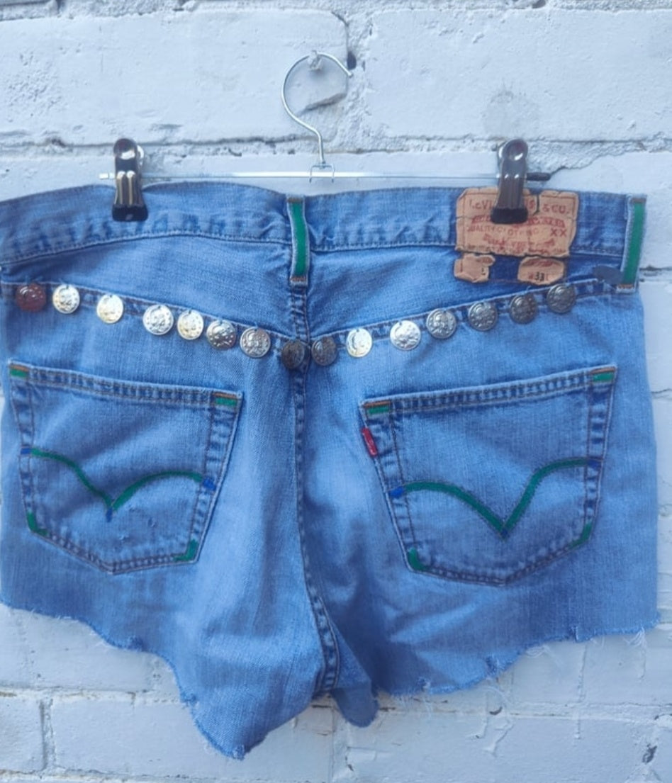 Vintage 501 levi cut offs 33 waist