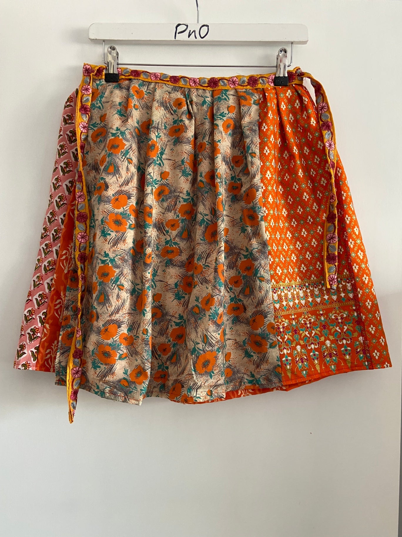 Multi Coloured Patchwork Wrap Skirt