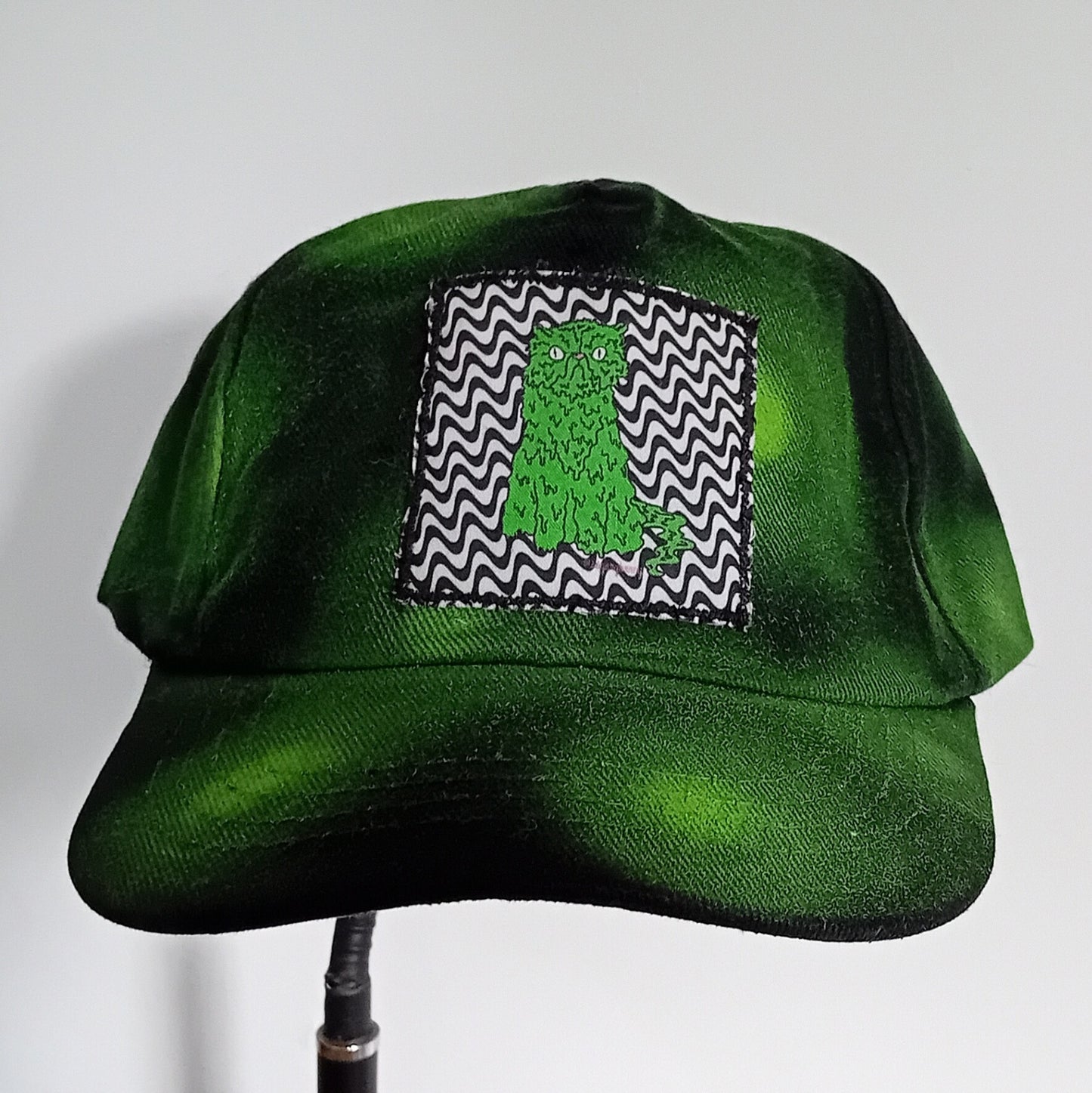 Black & Green Spotty Slime Cat Patch Cap
