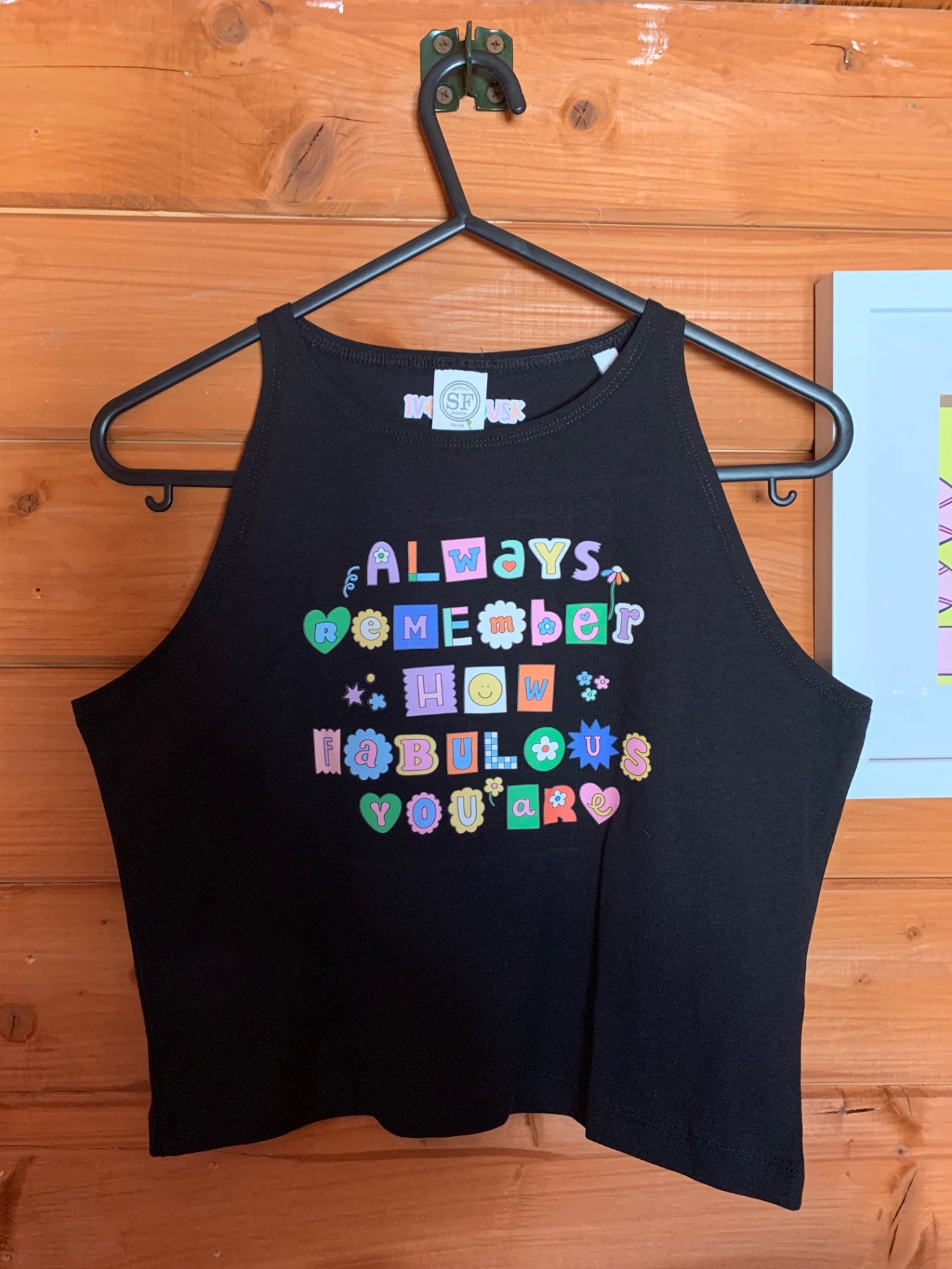 Fabulous reminder cropped black vest