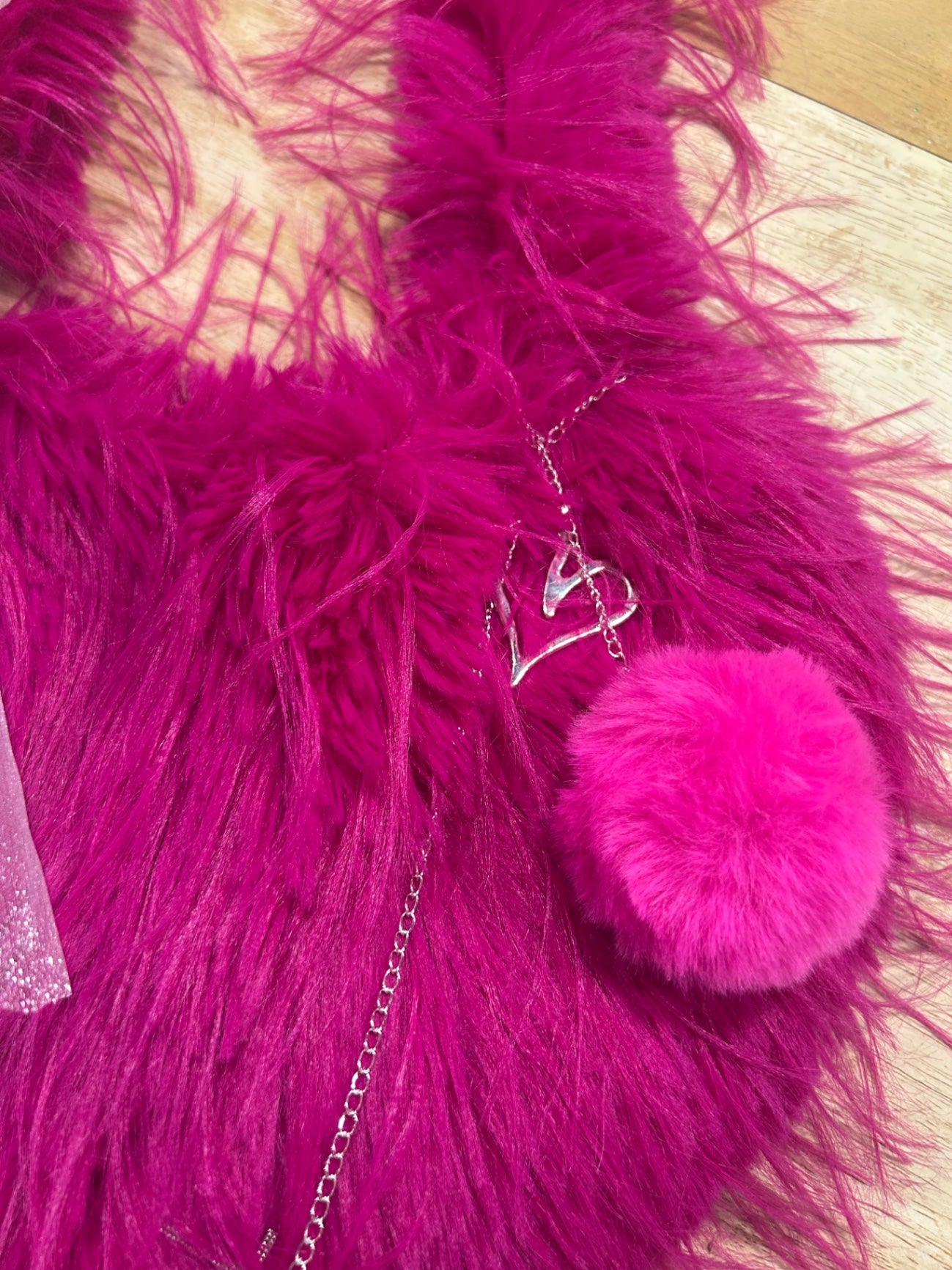 Reworked Dark Pink Fluffy Bag