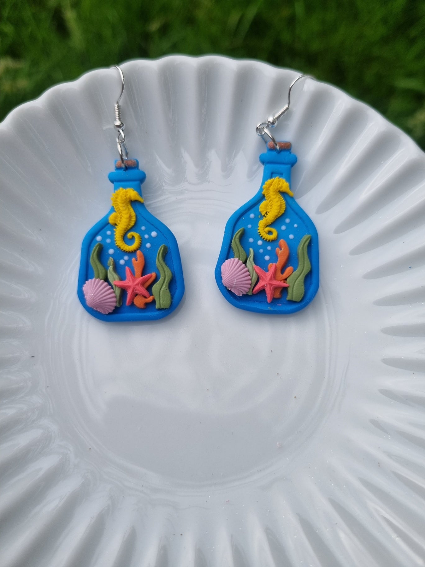 Sea Bottle Seahorse Earrings