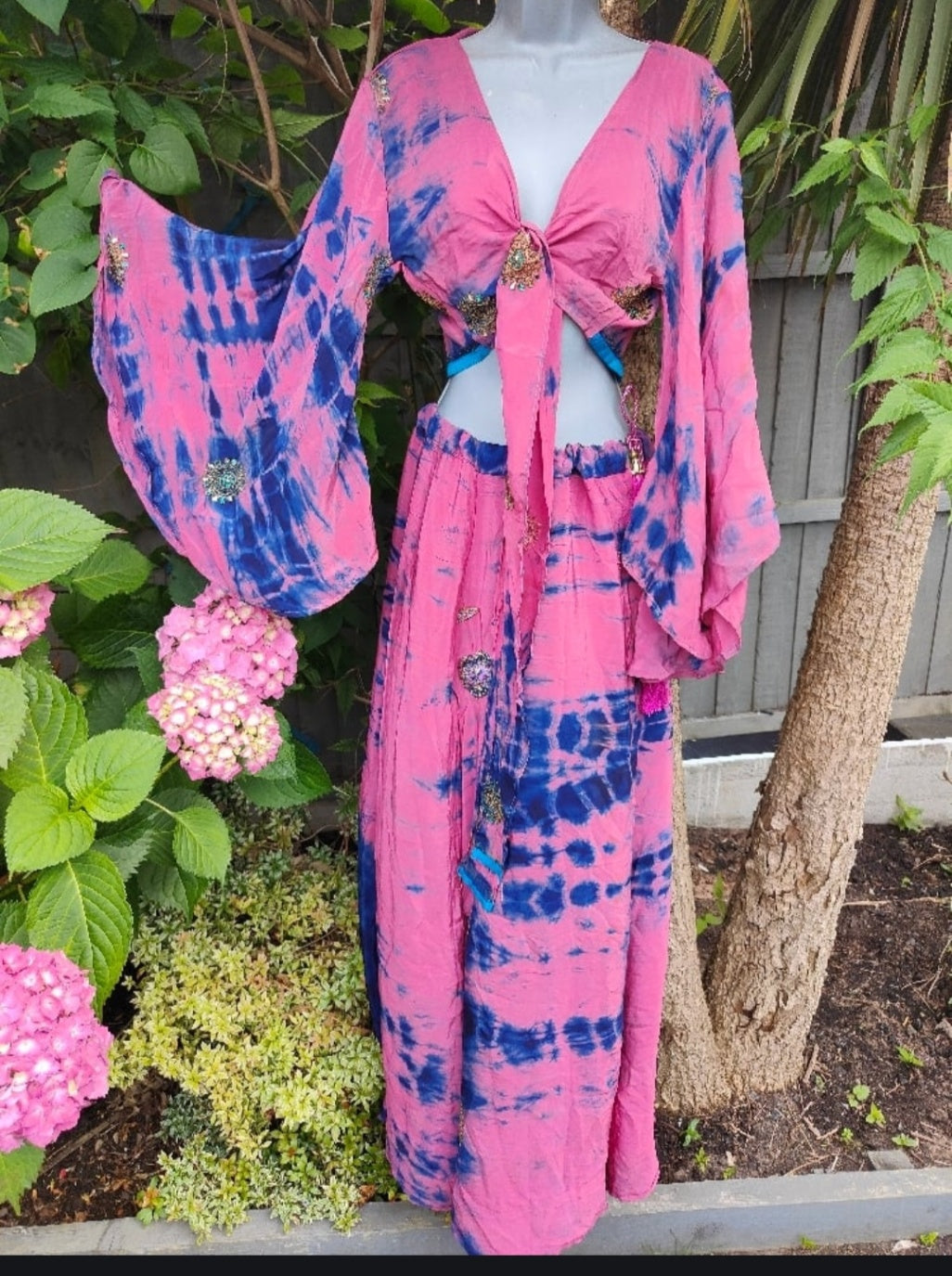 Athena Stevie co ord set -pink and turquoise