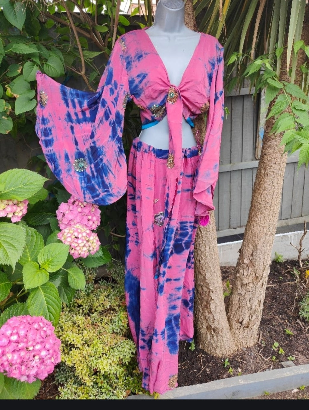 Athena Stevie co ord set -pink and turquoise