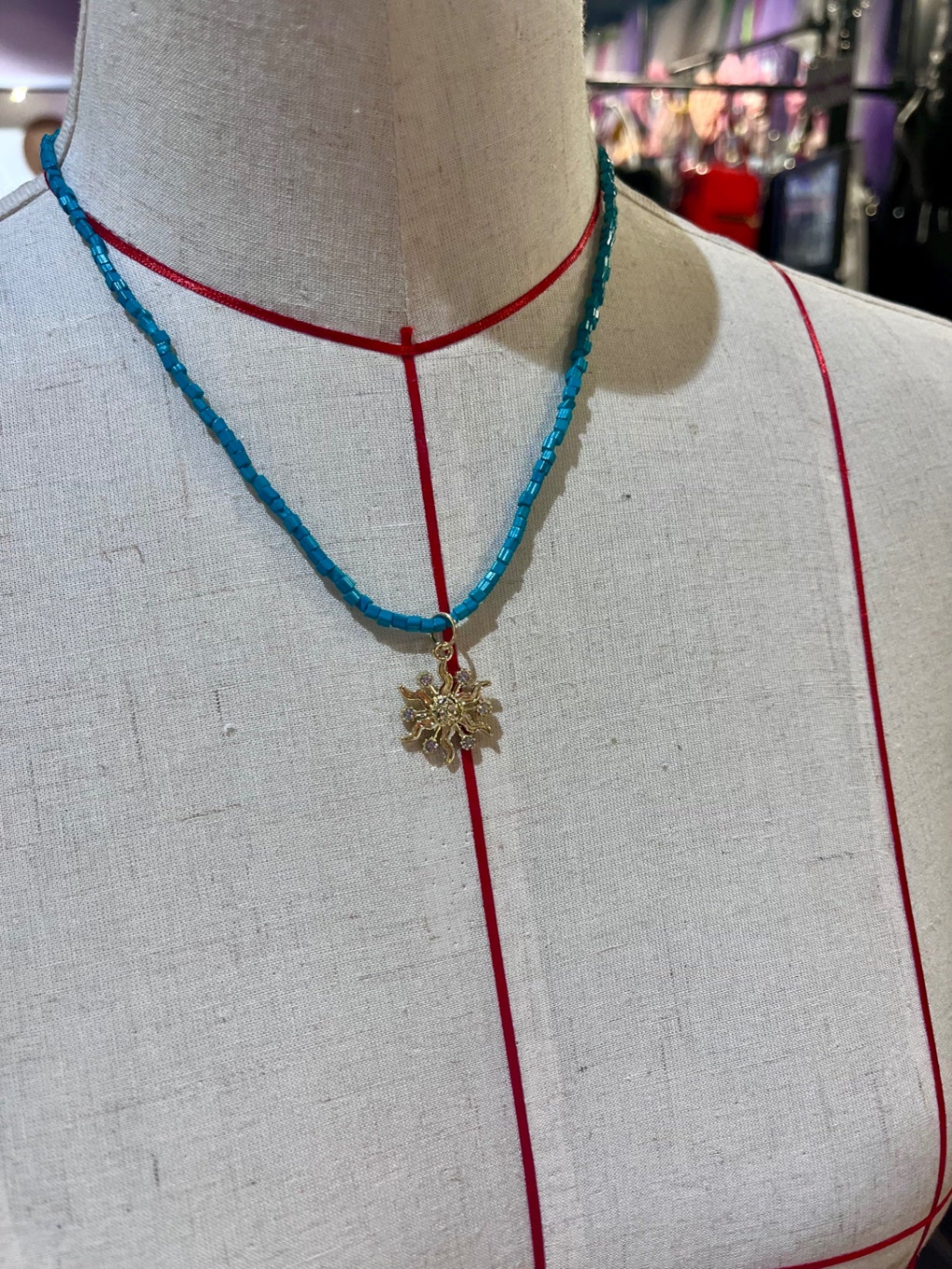🌞 Solar Siren Beaded Necklace 🔹