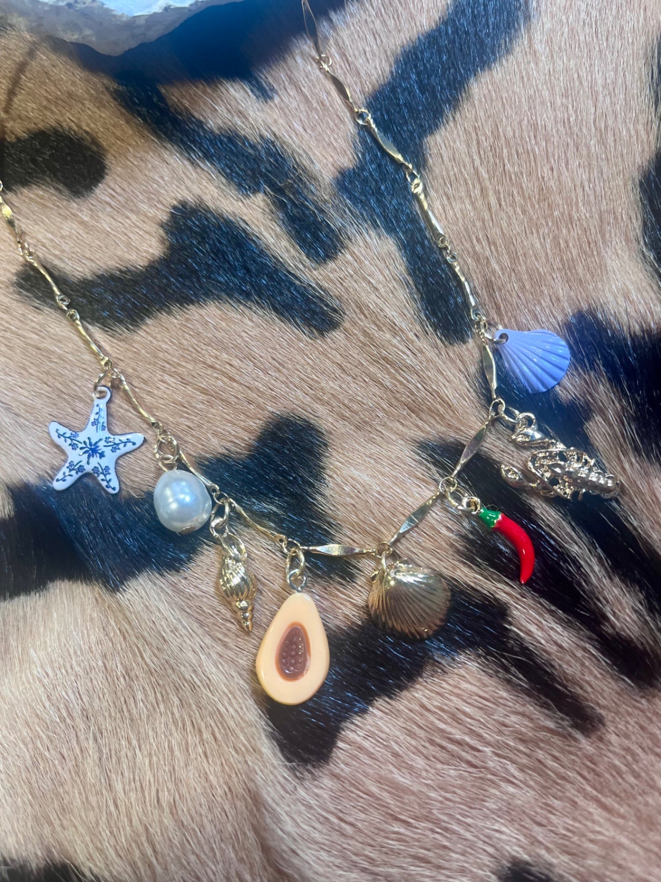 Tropic Pop Charm Necklace – Gold Coastal Mix