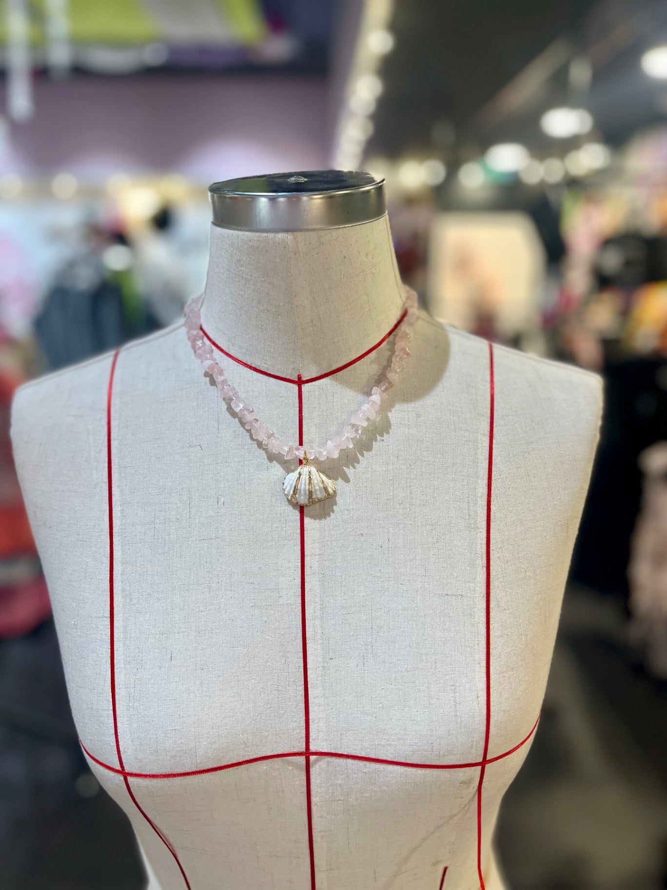 🌸 Ocean Heart Rose Quartz Necklace 🐚