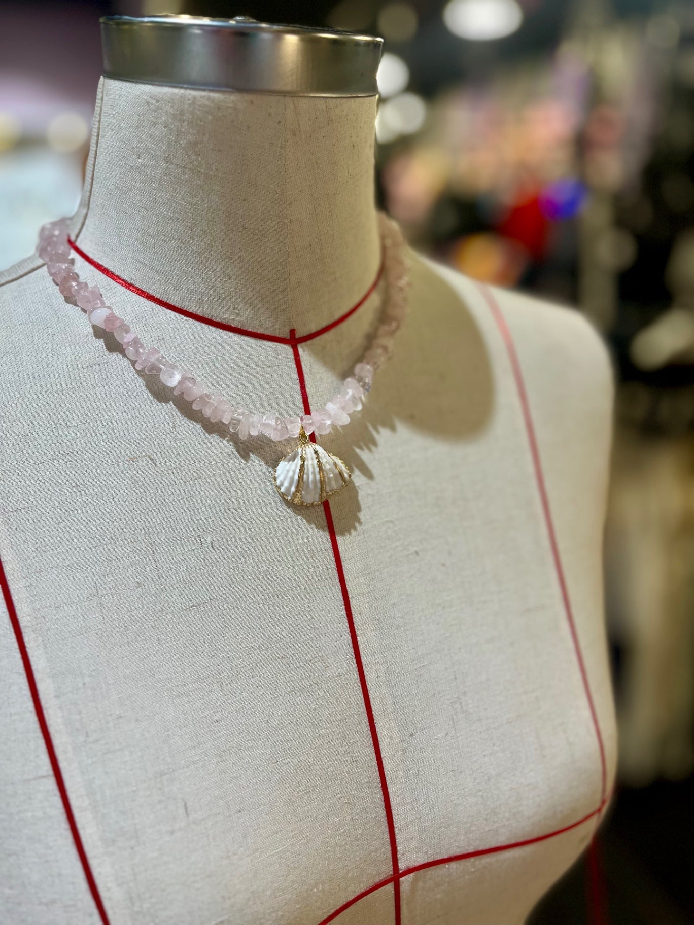 🌸 Ocean Heart Rose Quartz Necklace 🐚