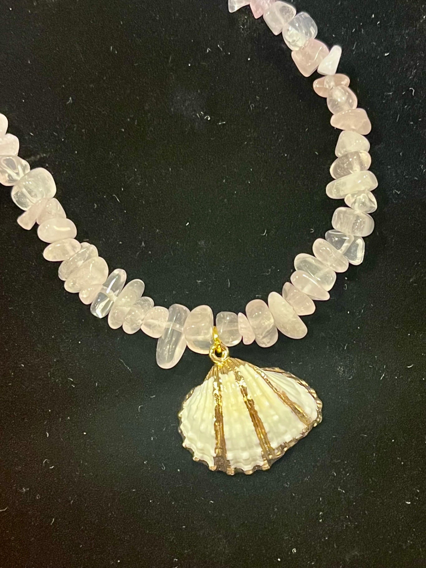 🌸 Ocean Heart Rose Quartz Necklace 🐚