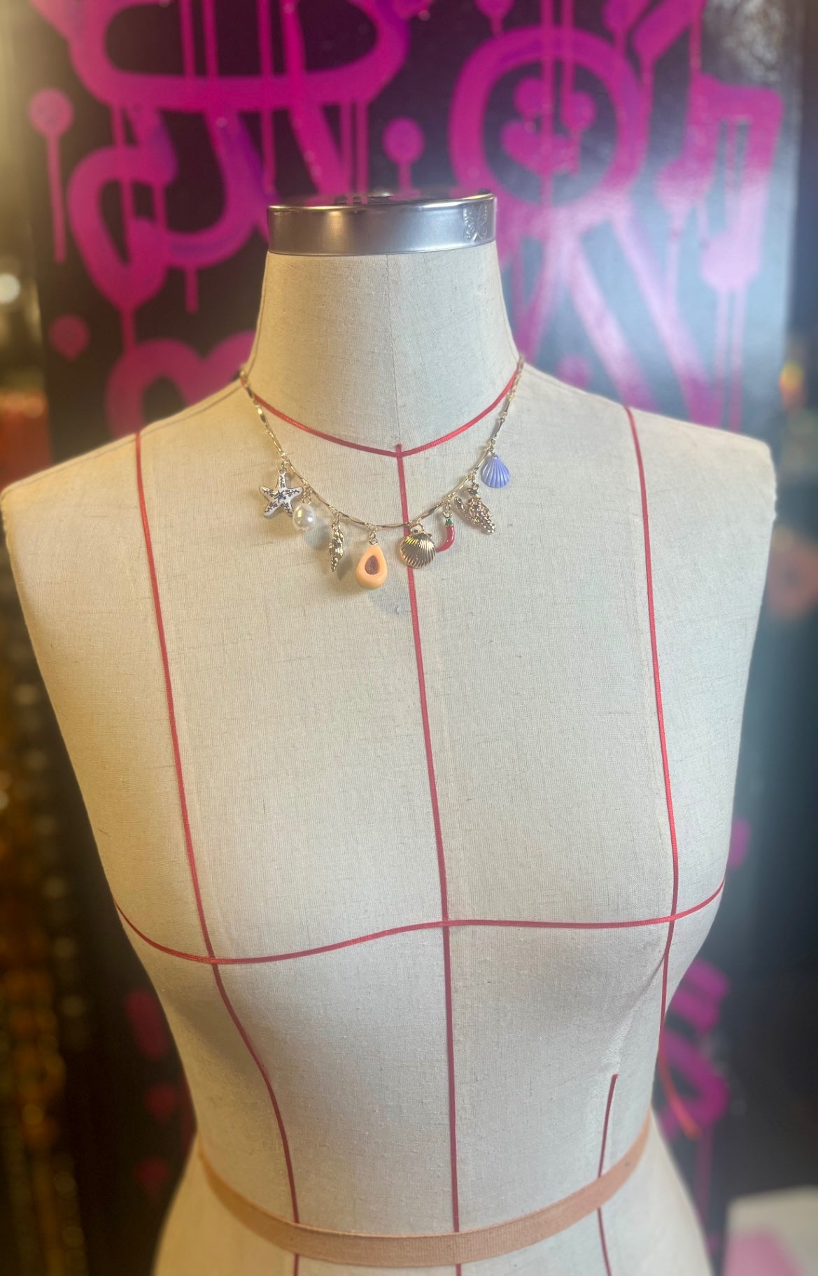 Tropic Pop Charm Necklace – Gold Coastal Mix