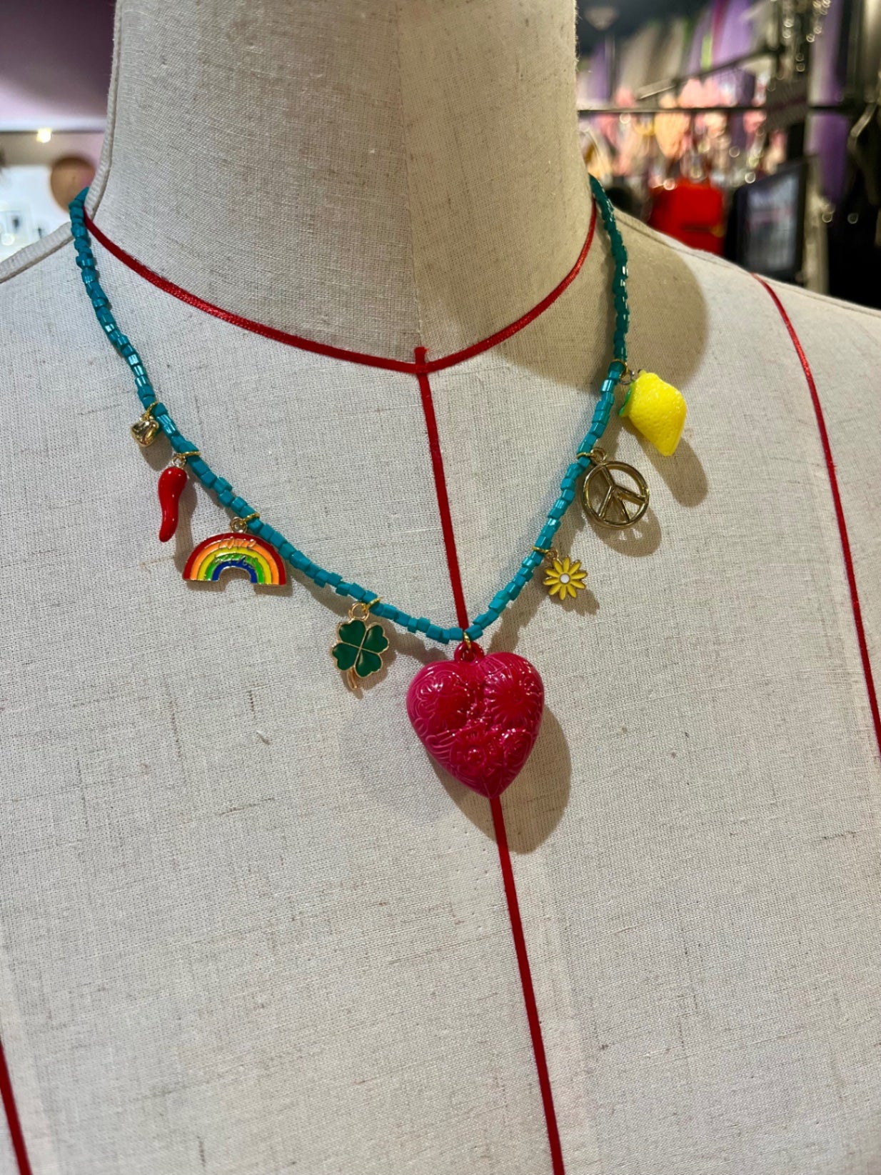 🌈 Lucky Charms & Love Beaded Necklace 💖