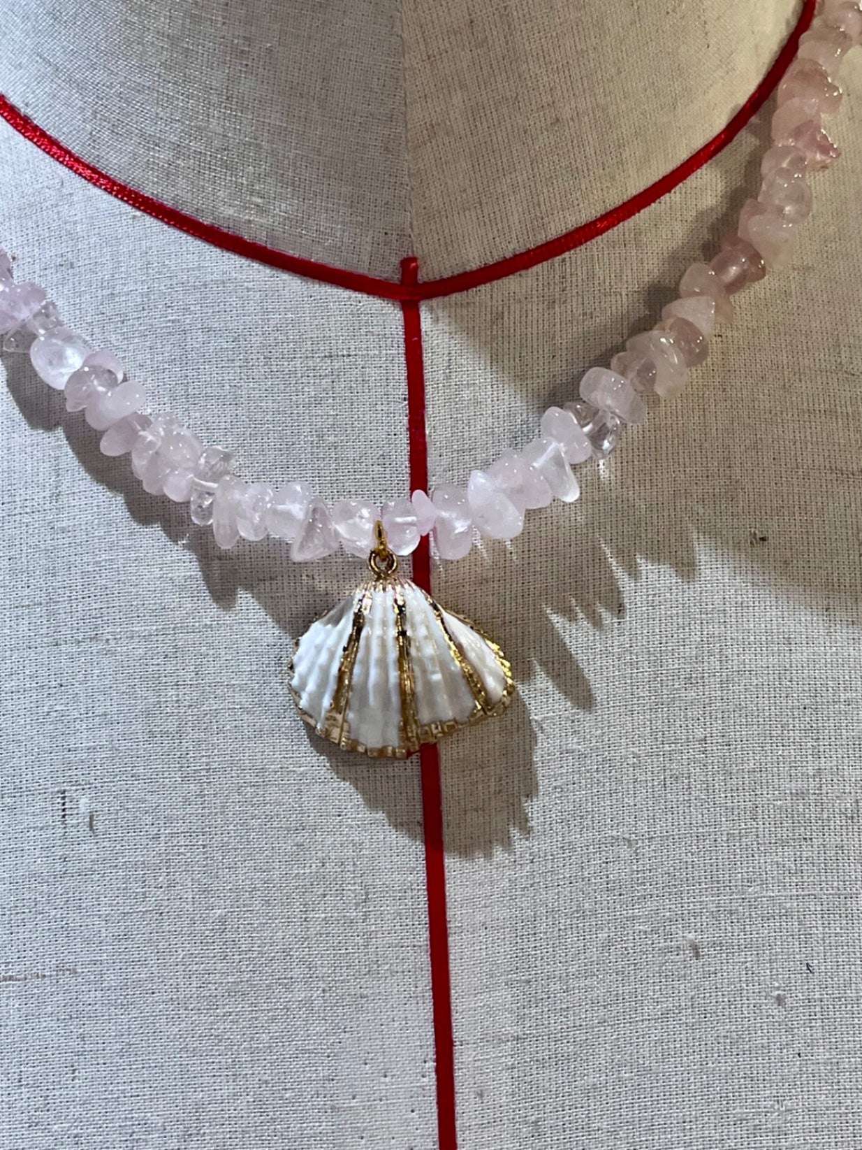 🌸 Ocean Heart Rose Quartz Necklace 🐚