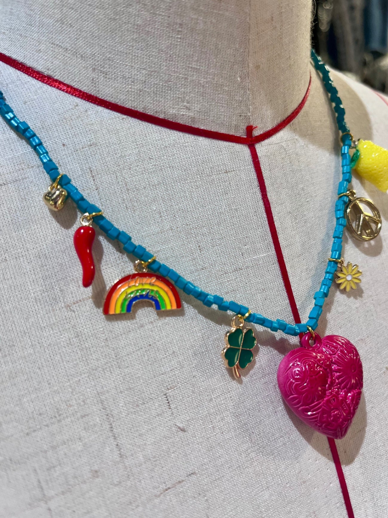 🌈 Lucky Charms & Love Beaded Necklace 💖