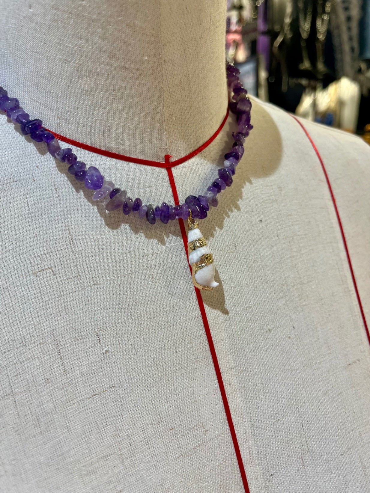 🔮 Mystic Tide Amethyst Necklace 🐚