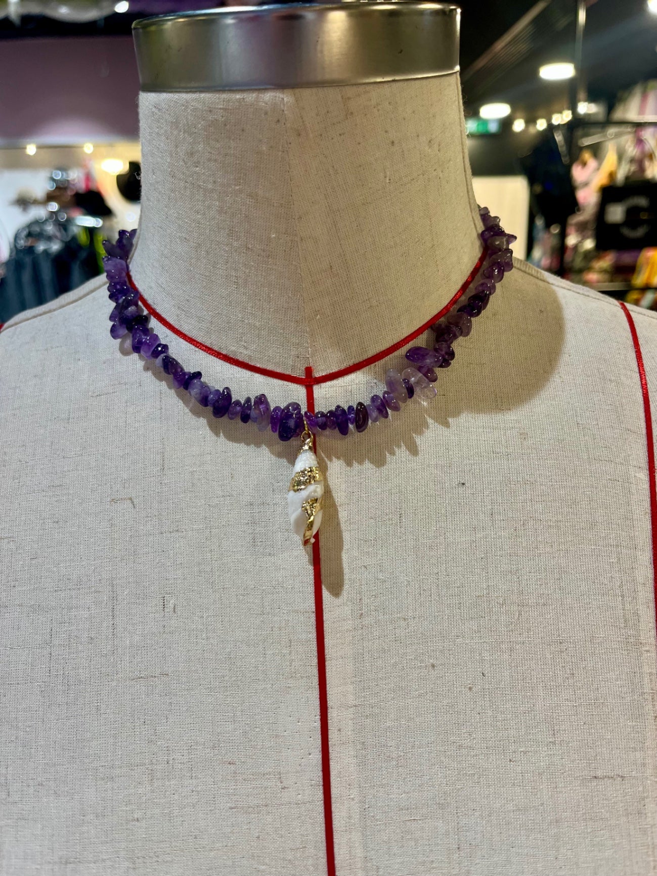 🔮 Mystic Tide Amethyst Necklace 🐚