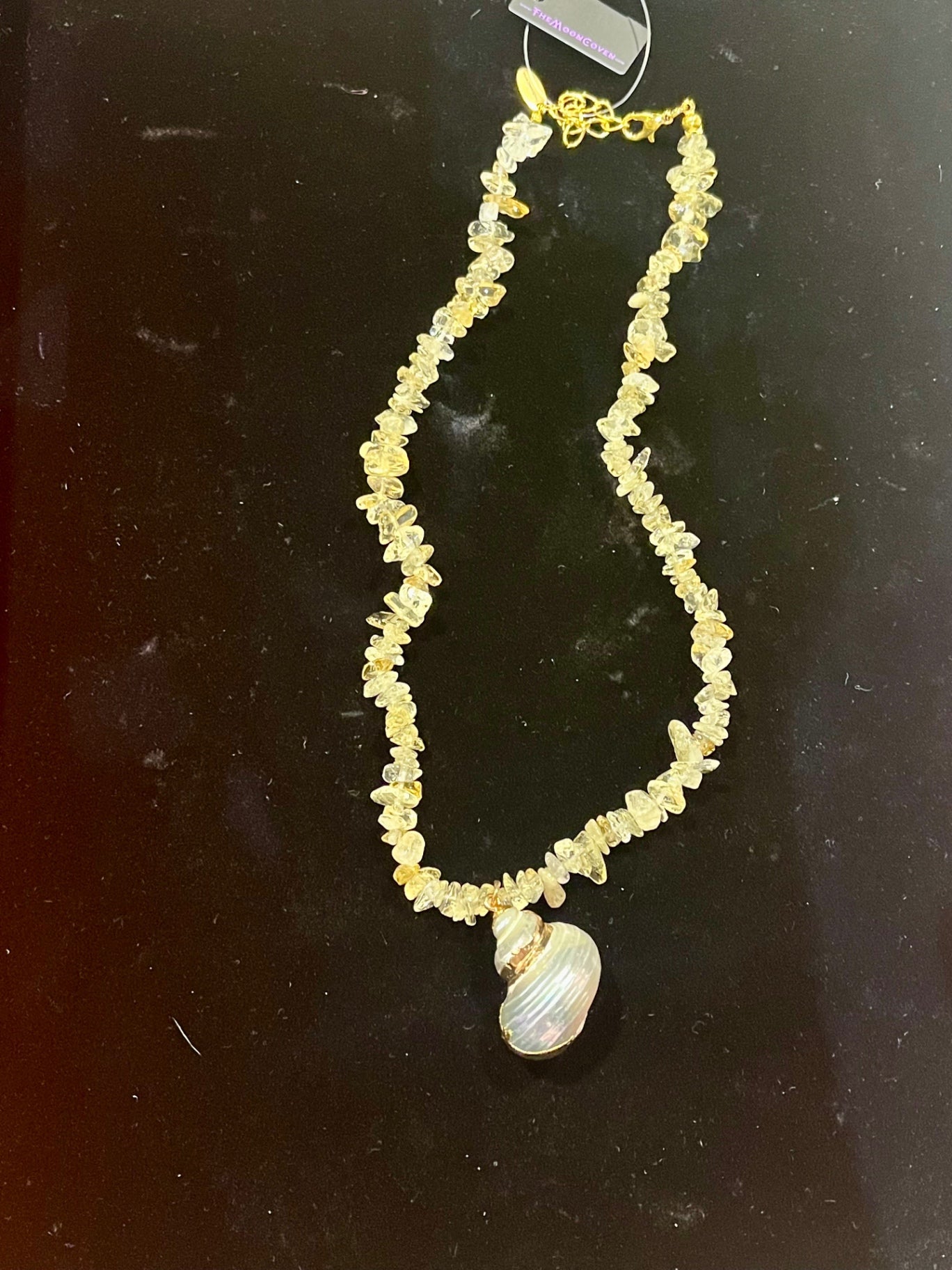 🌞 Sunspell Citrine Shell Necklace 🌊