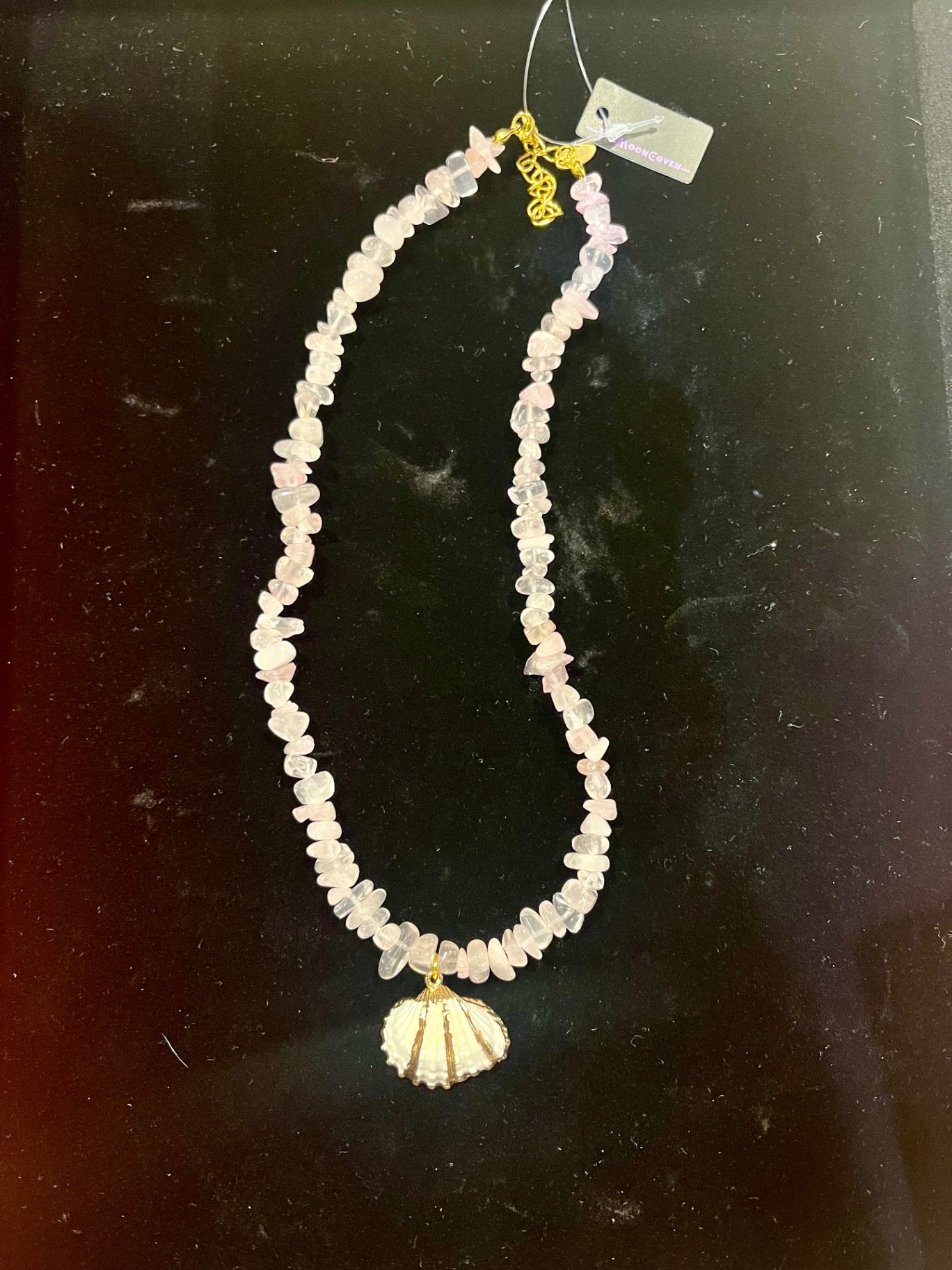 🌸 Ocean Heart Rose Quartz Necklace 🐚