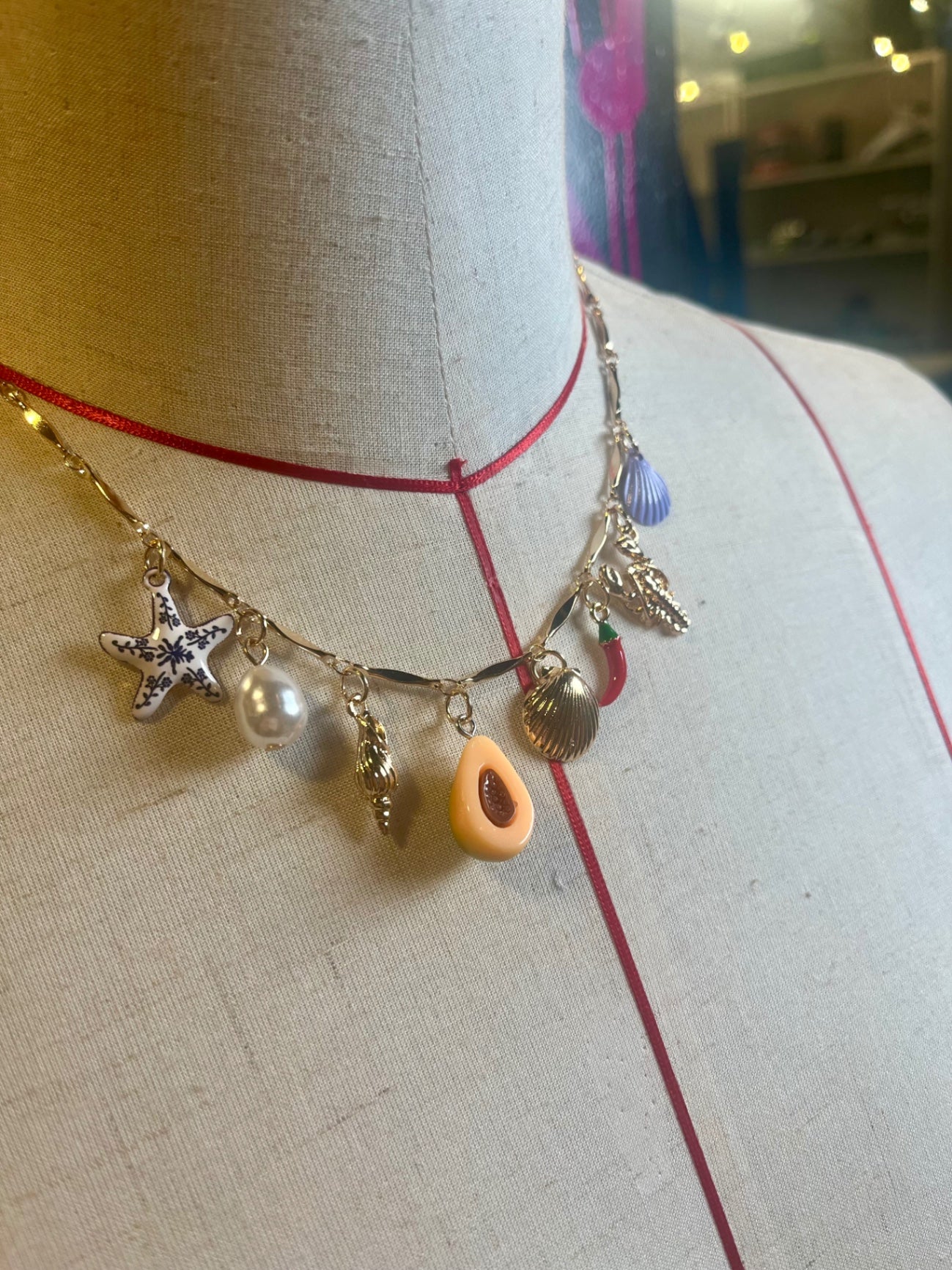 Tropic Pop Charm Necklace – Gold Coastal Mix