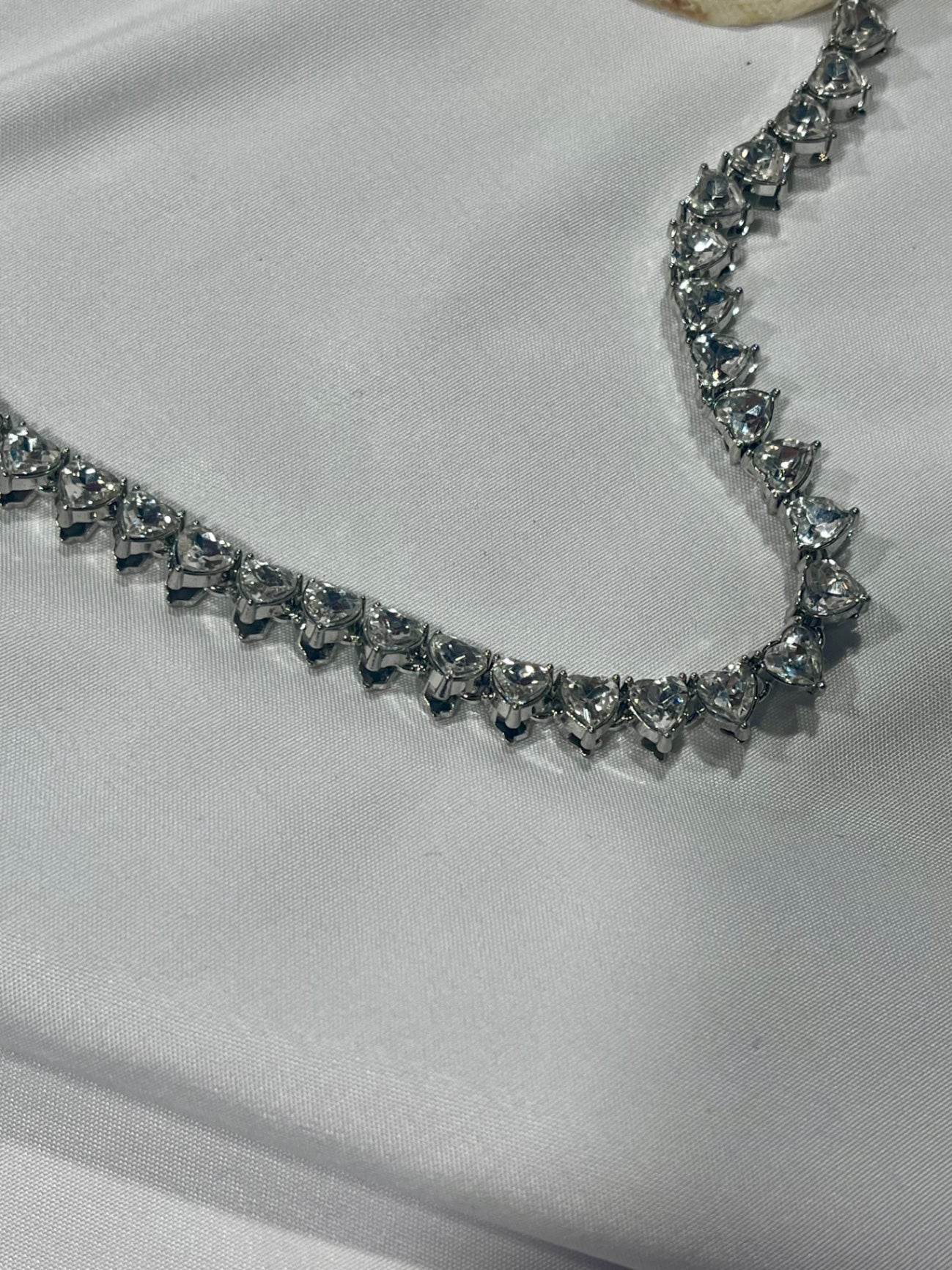 Moonlit Heart Tide Choker – Stainless Steel & Zirconia Crystal