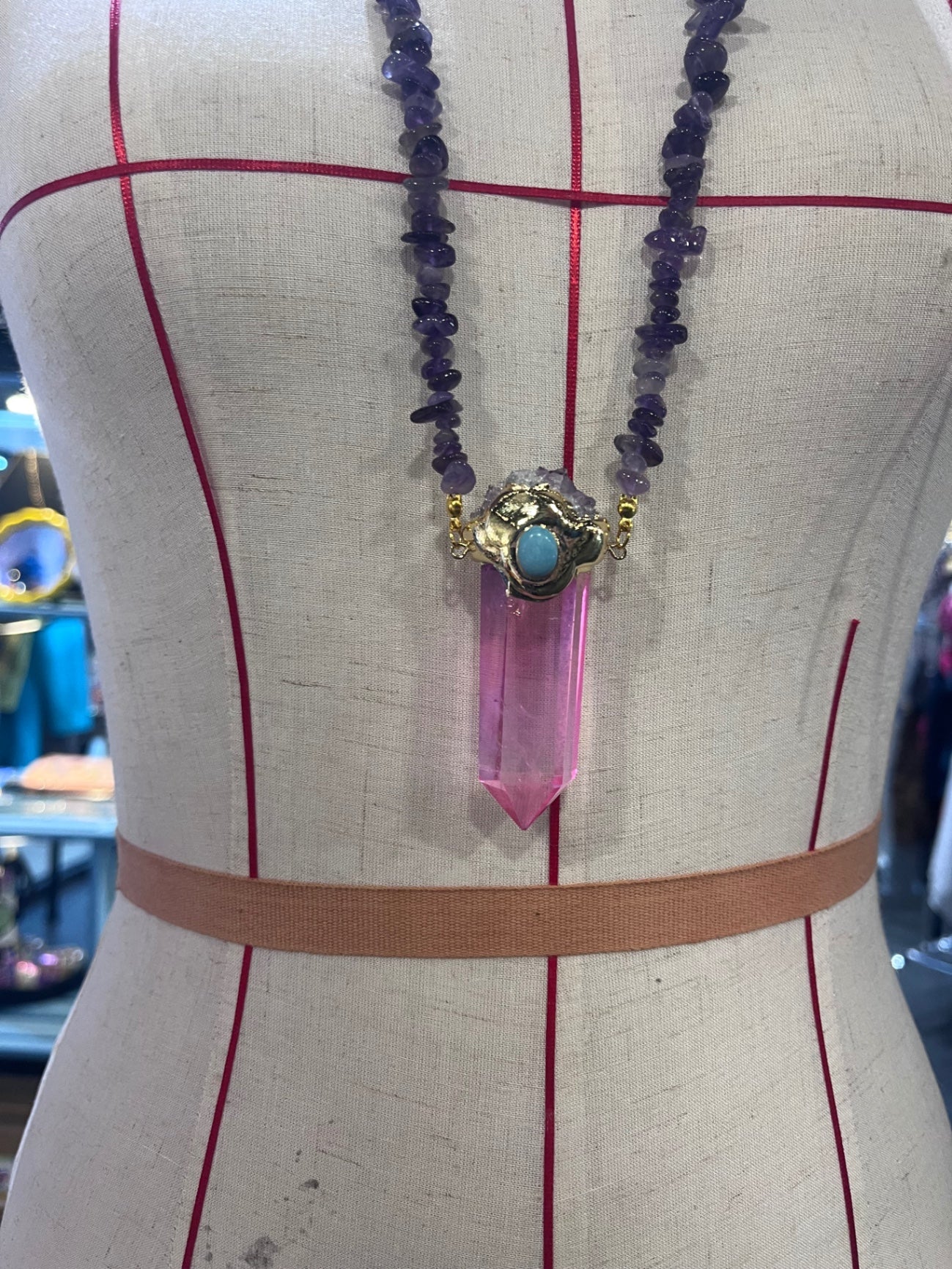 Heart Portal Amulet – Bali Edition | Pink Aura Quartz & Amethyst Necklace
