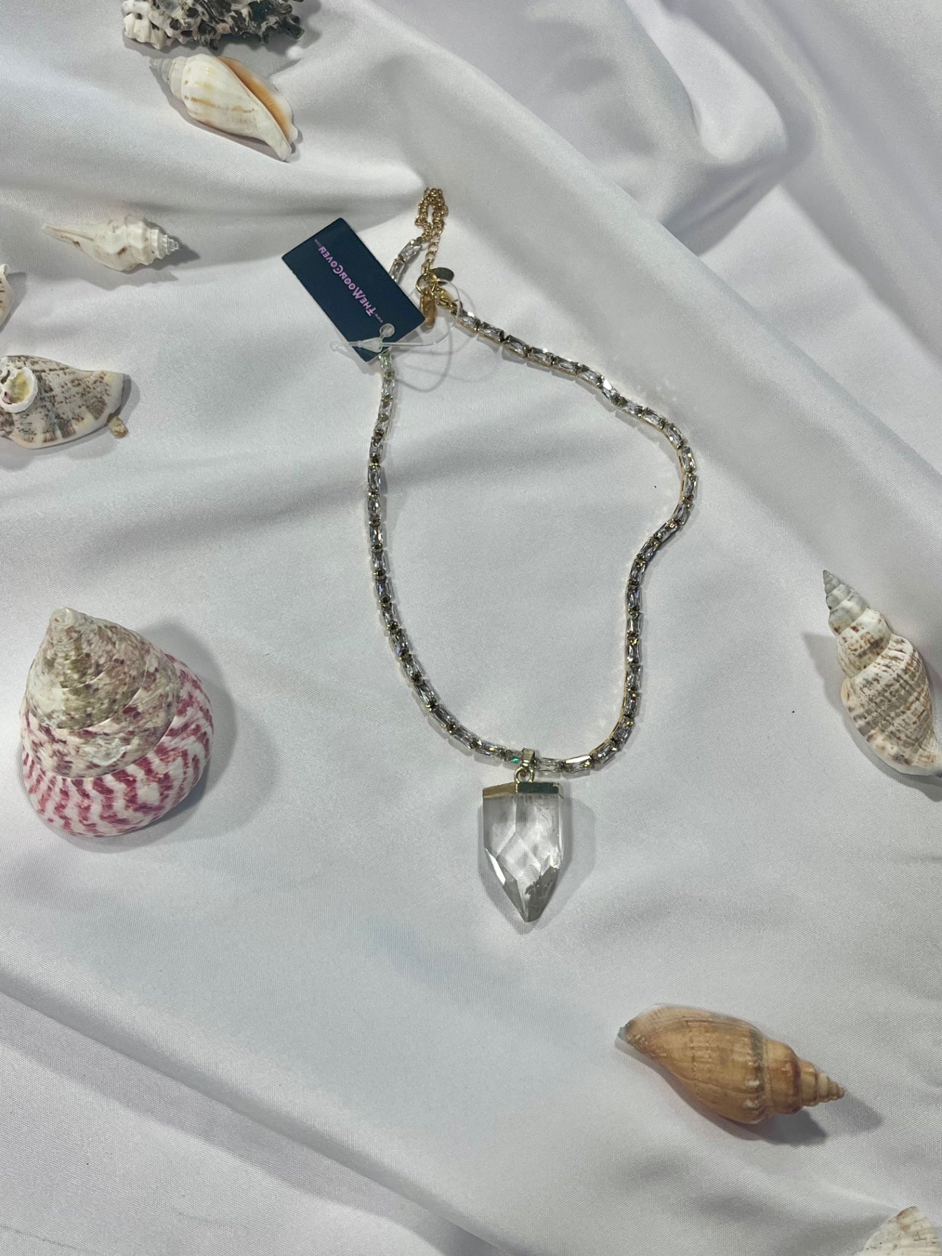 Clarity Amulet – Stainless Steel & Zirconia Clear Quartz Point Necklace