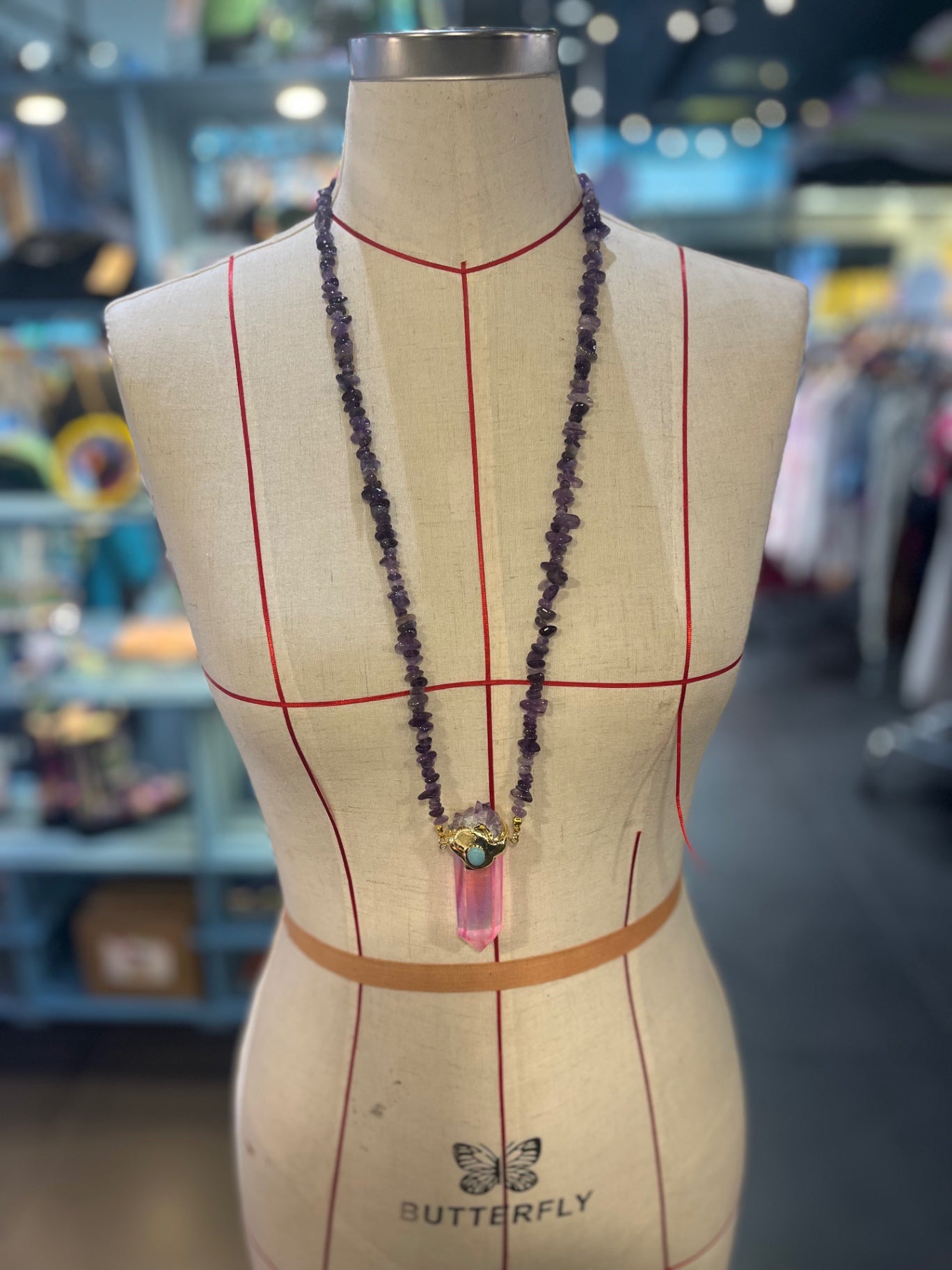 Heart Portal Amulet – Bali Edition | Pink Aura Quartz & Amethyst Necklace
