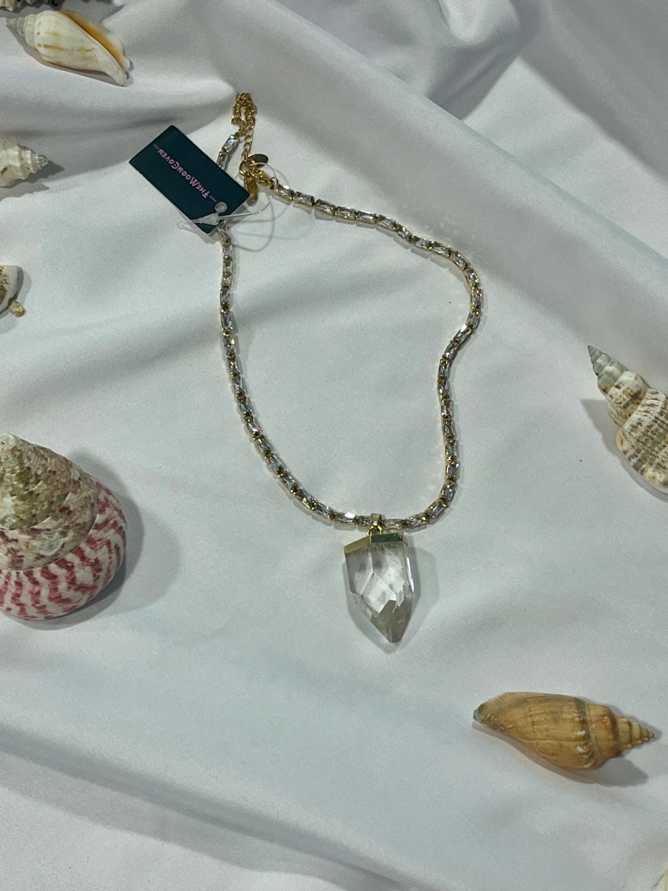 Clarity Amulet – Stainless Steel & Zirconia Clear Quartz Point Necklace