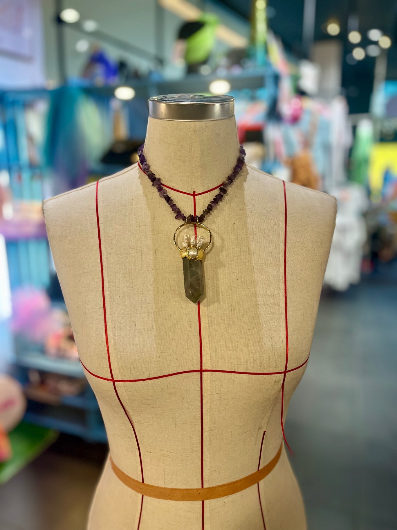 Ocean Priestess Necklace – Bali Edition | Fluorite, Pearl & Coral Talisman