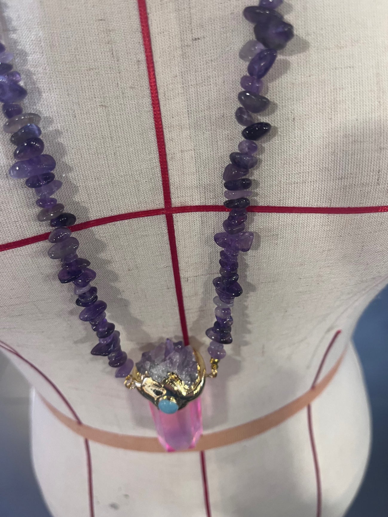Heart Portal Amulet – Bali Edition | Pink Aura Quartz & Amethyst Necklace