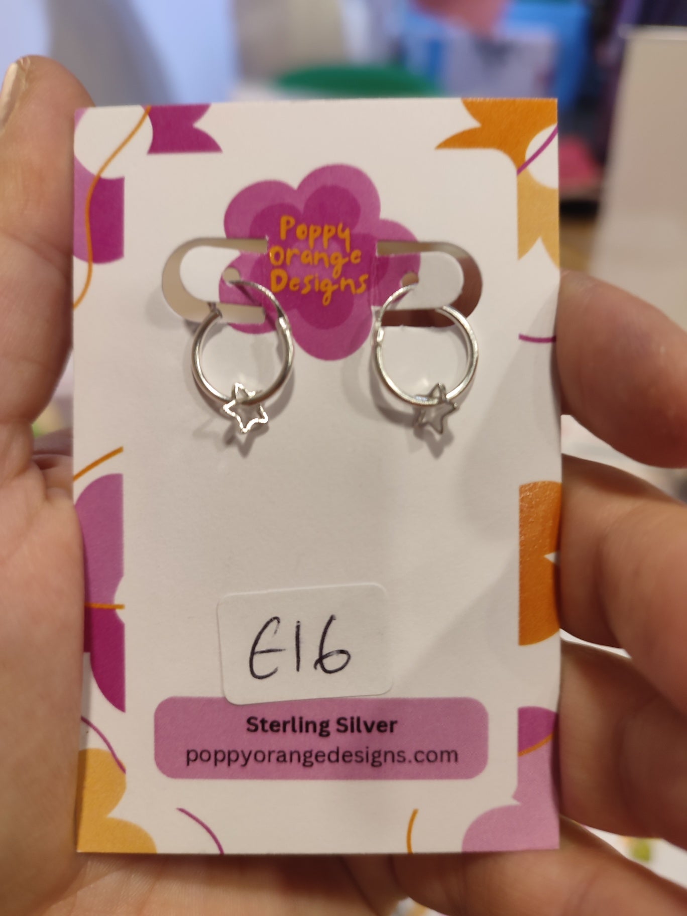 Silver star hoops