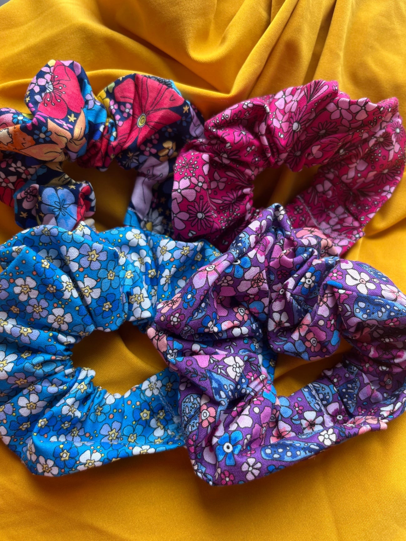 Scrunchie Set - Rainbow Garden Magenta